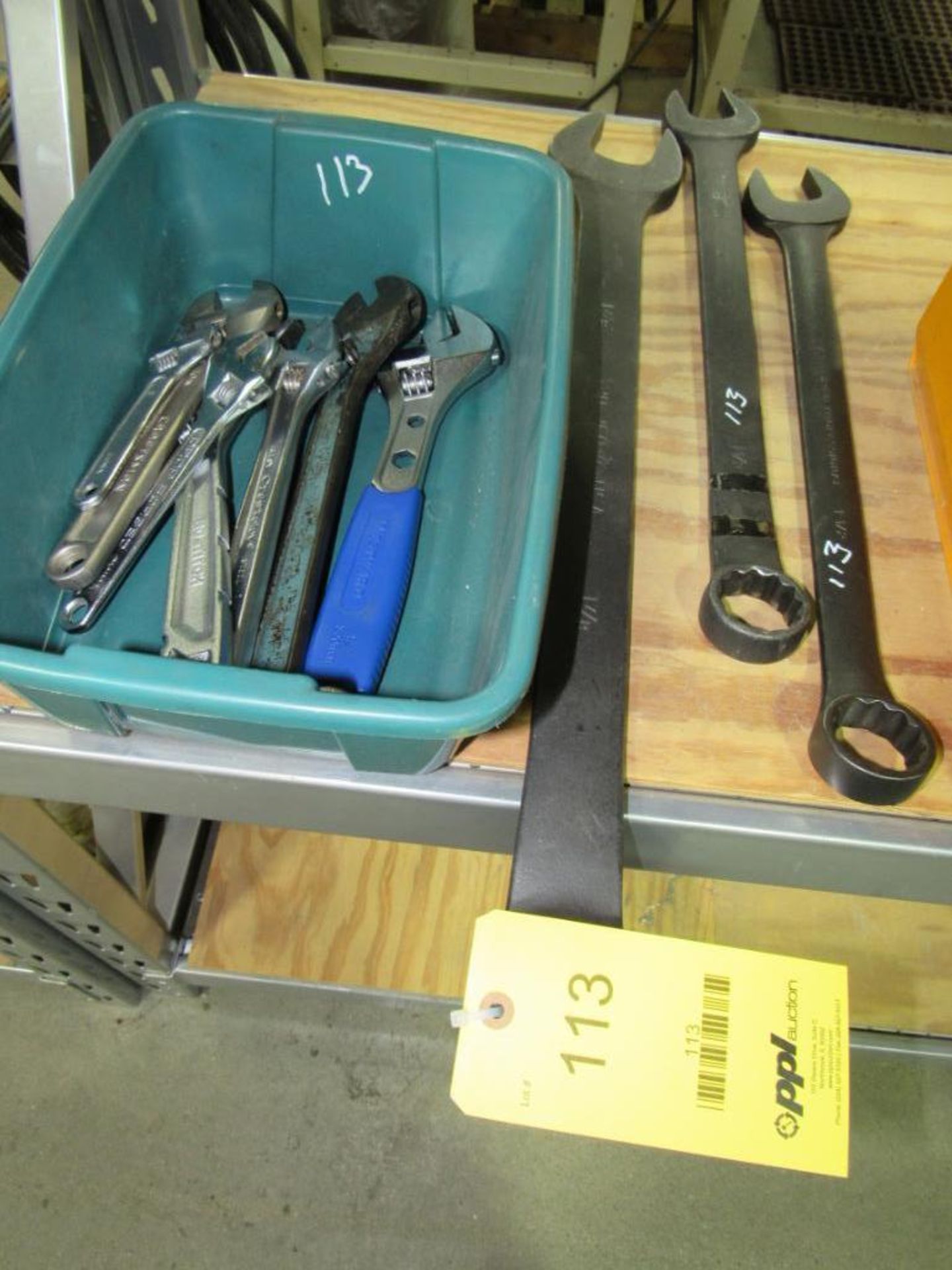 LOT: Assorted Adjustable Wrenches and Large Open End & Box End Wrenches (Area A)