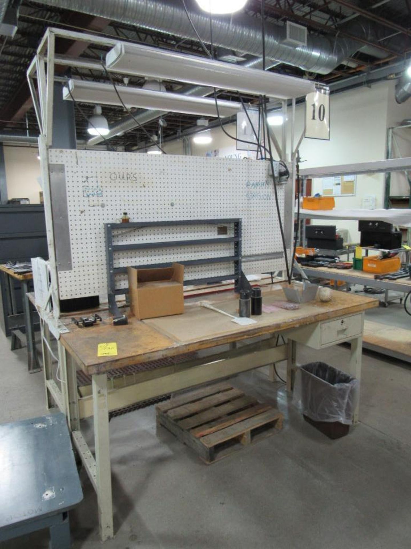 LOT: (2) 30 in. x 72 in. Assembly Work Benches with Lights (Area A) - Image 2 of 2