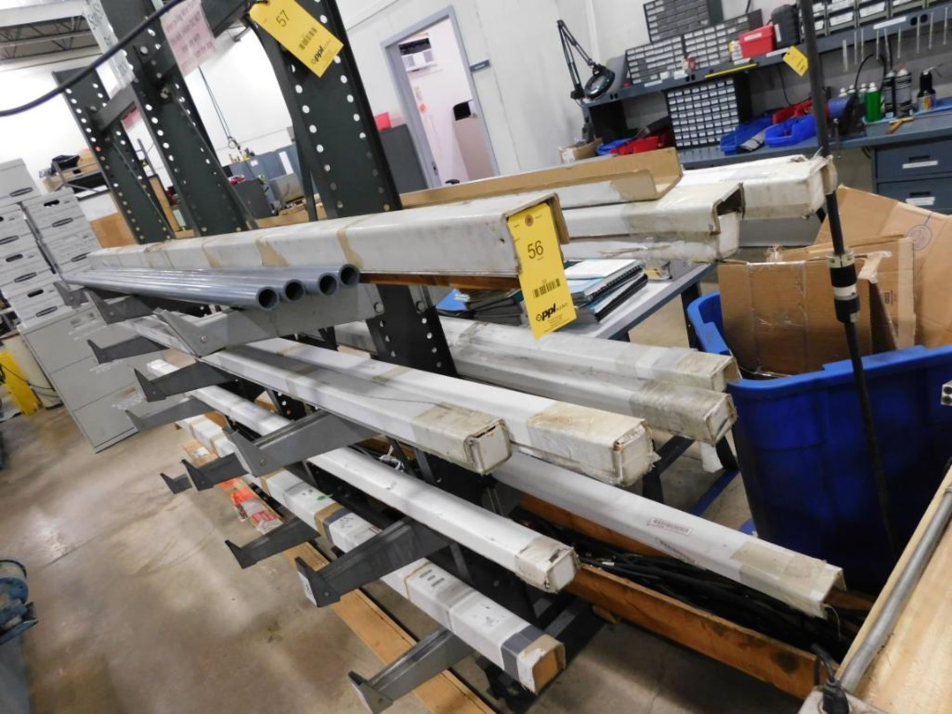 LOT: Assorted Stainless Steel & Elgiloy Wire on Cantilever Rack