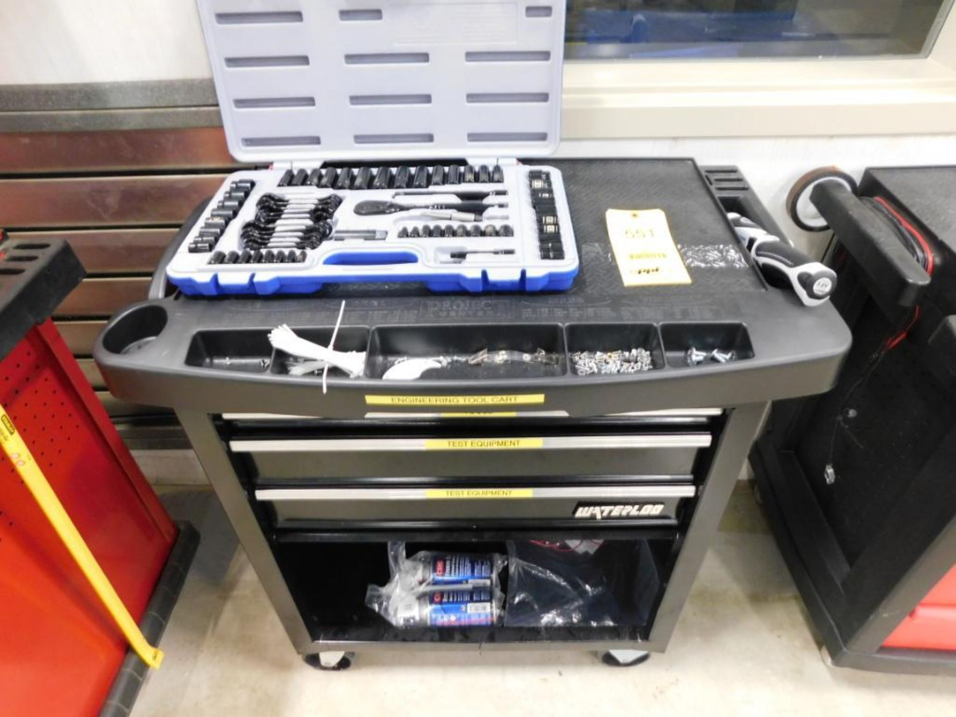LOT: Rolling Tool Box with Assorted Hand Tools