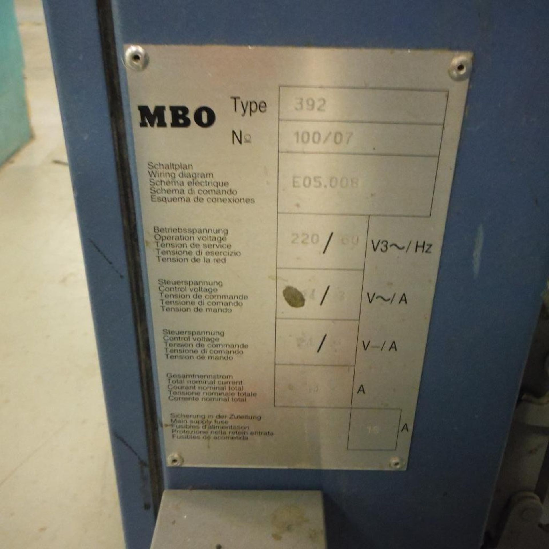 MBO / Herzog and Heymann HandH Model 293 Plow Folder / Vacuum Base S/N 392-107, New In 2007, w/Th Mi - Image 5 of 7