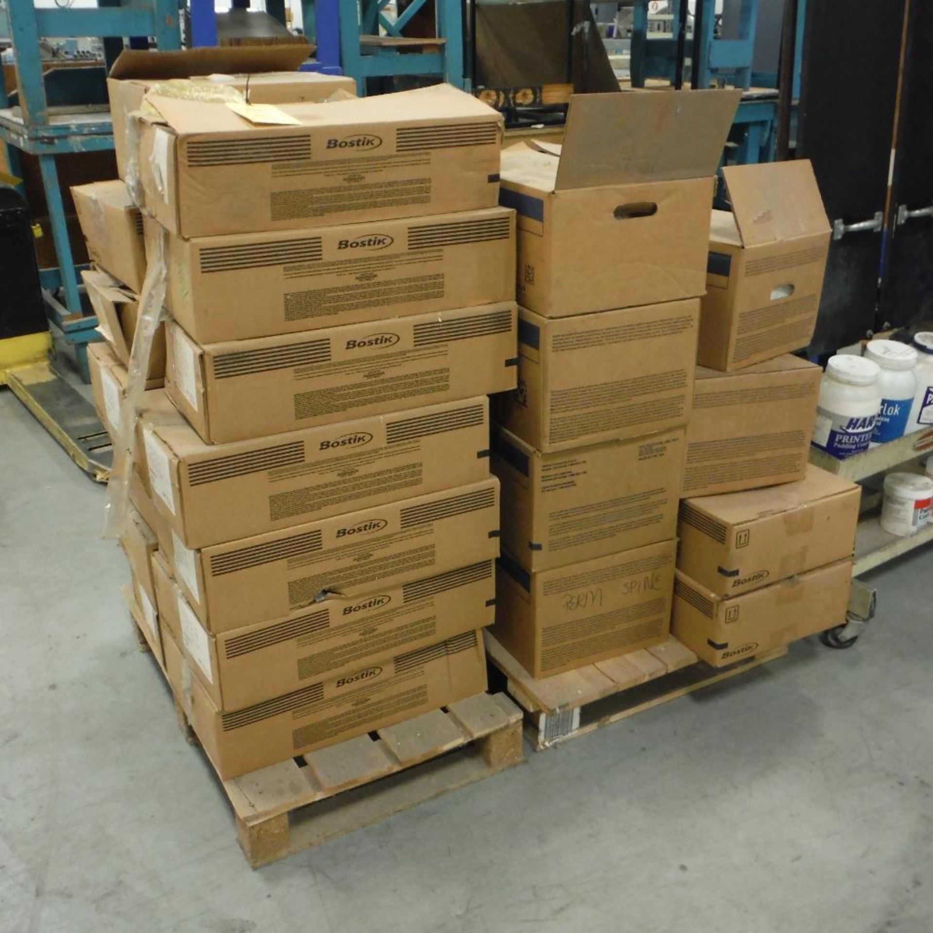 LOT: Adhesive, HB Fuller Hot Melt PHC-9255, (5) Boxes, Bostik Hot Melt H5265, (17) Boxes