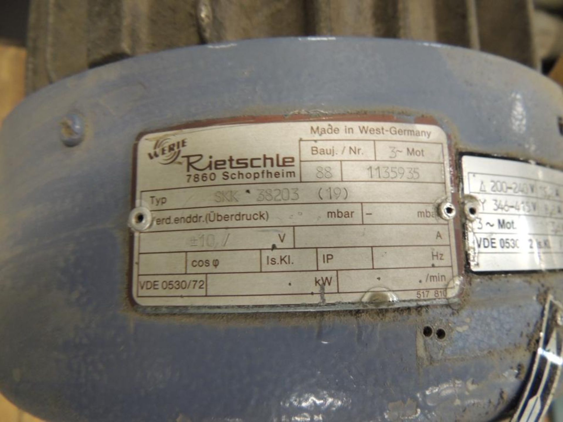 Rietschle Regeneration Blower Model SKK-38203 - Image 2 of 2