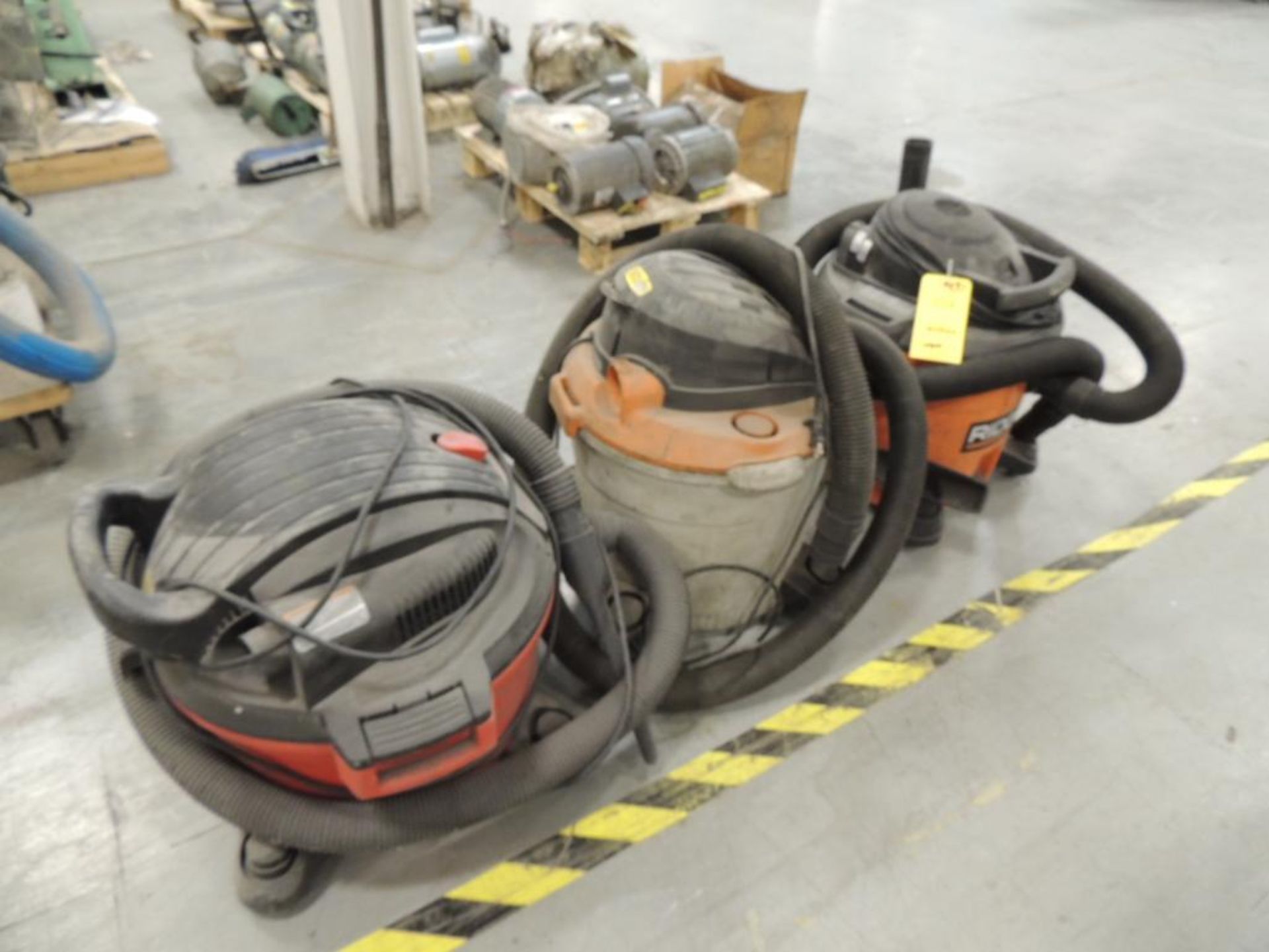 LOT: (2) Rigid Shop Vacs, 1 Craftsman Shop Vac