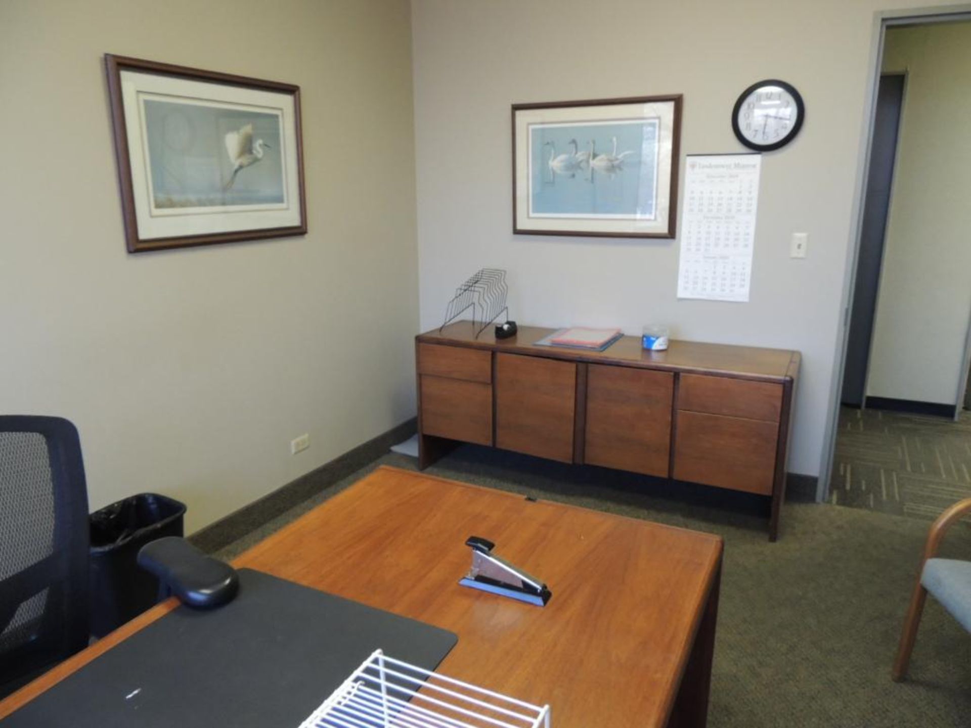 LOT: (2) Staight Desk, Credenza, Office Chairs, File Cabinet - Image 4 of 4