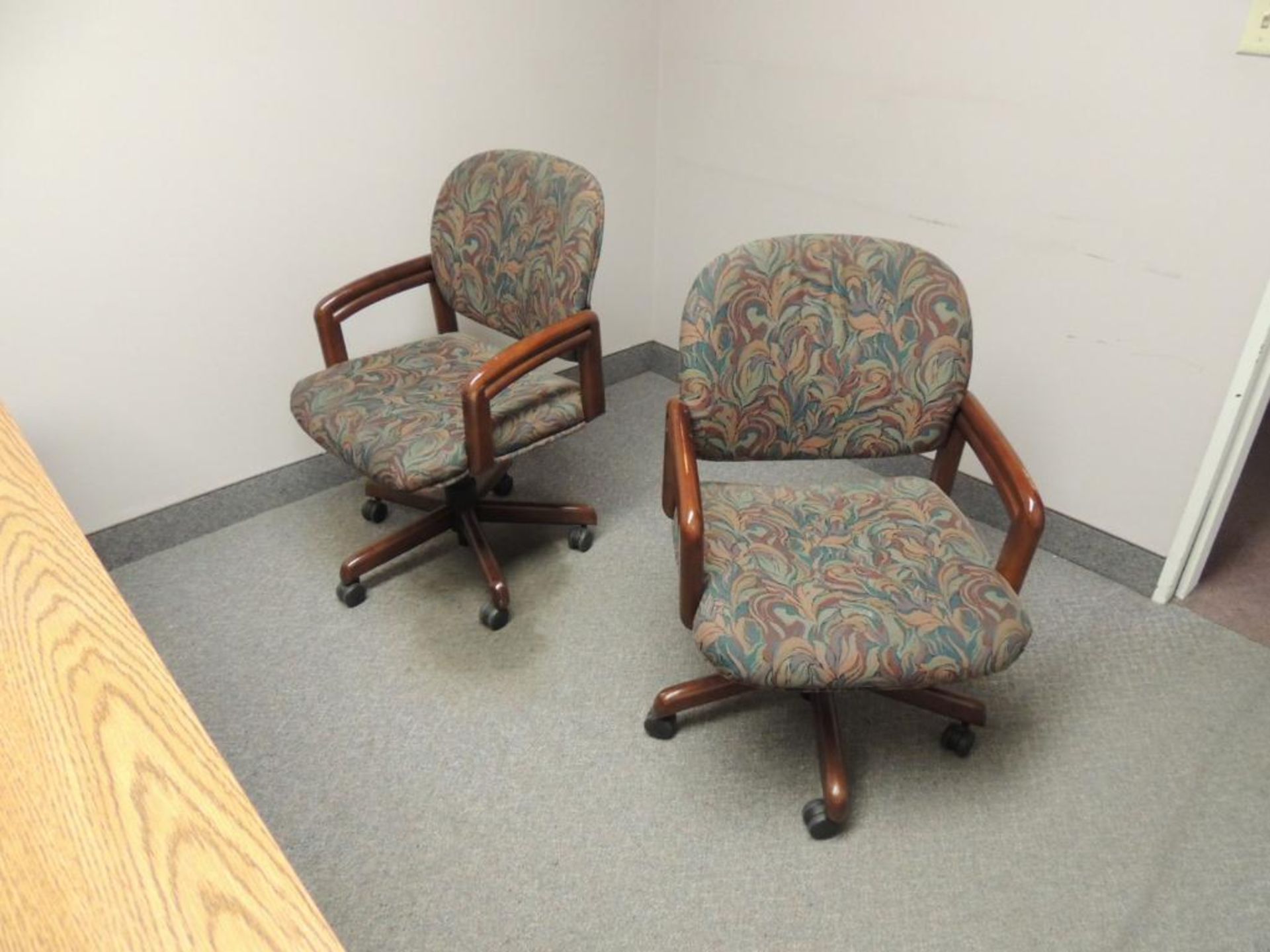 LOT: (2) Staright Desks, Office Chairs, (4) File Cabinets - Image 4 of 4