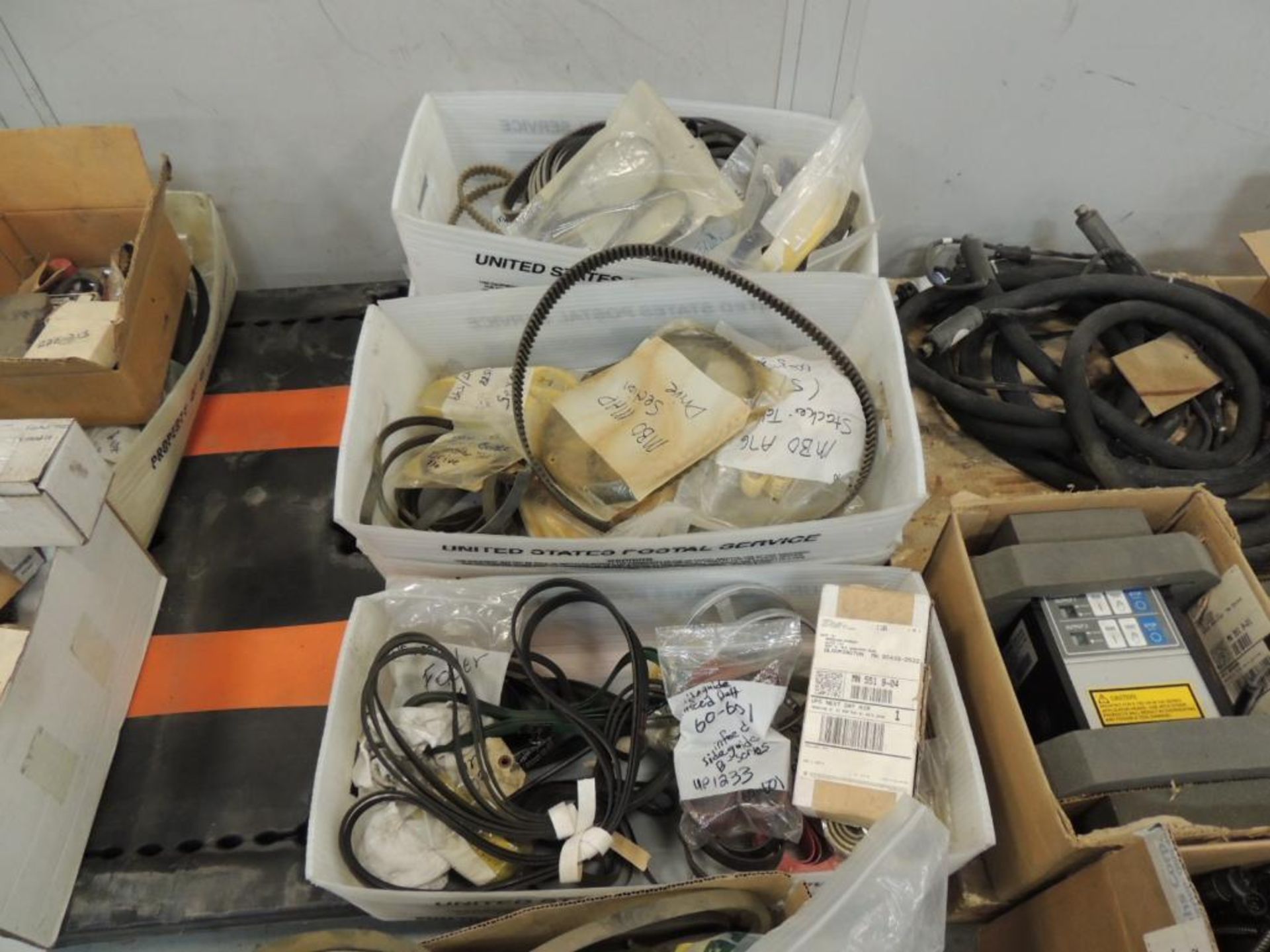 LOT: MBO Misc. Parts, Gear Motors, Belts, Sensors, Hubs, Guides, Switches, Relays, Valves, Folder Ro - Image 3 of 16