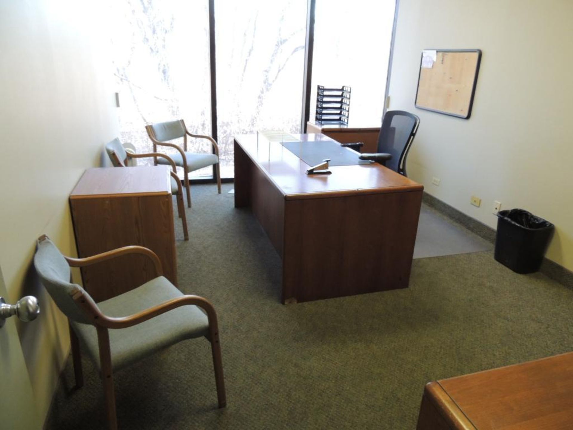 LOT: (2) Staight Desk, Credenza, Office Chairs, File Cabinet - Image 3 of 4