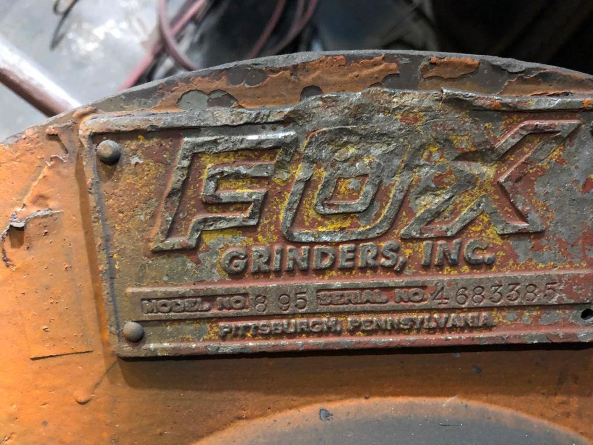 Fox Model 895 Swing Frame Grinder S/N 4683385 (bad bearing) - Image 2 of 2