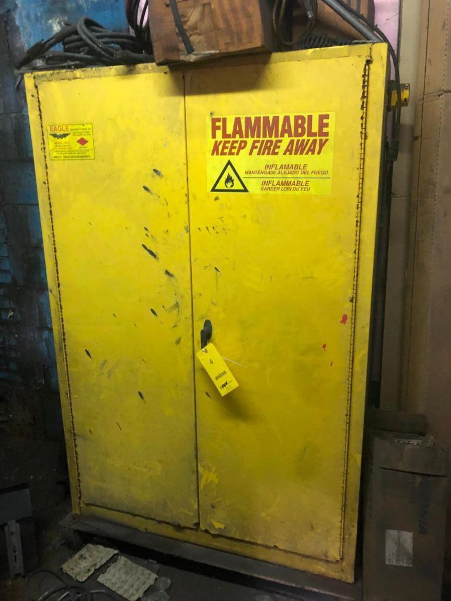 LOT: 2 Door Flame Storage Cabinet with Contents