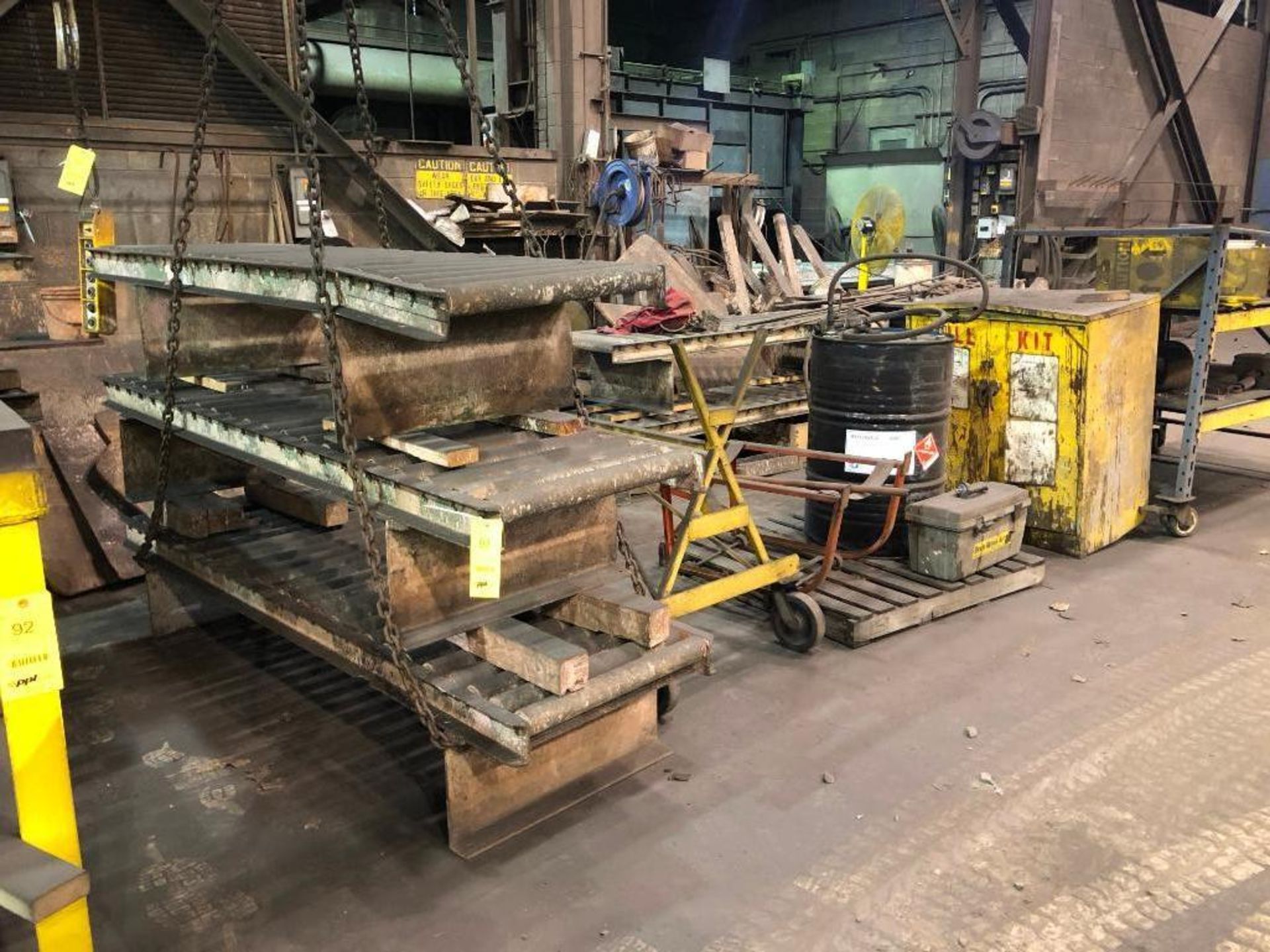 LOT: Misc. items in Corner, Roller Conveyor, Etc.