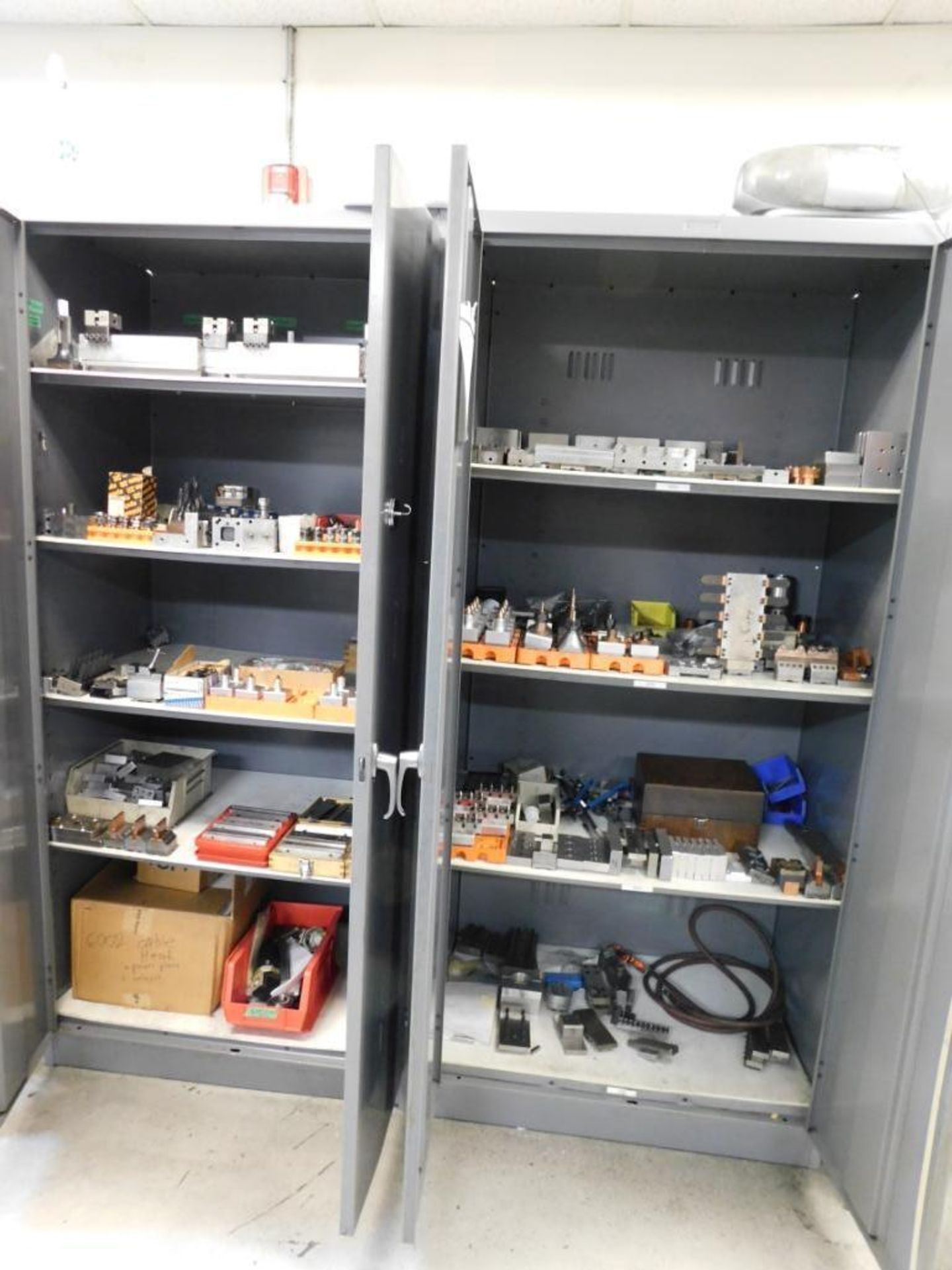 LOT: Assorted (2) Steel Cabinets w/Contents of System 3R Fixturing