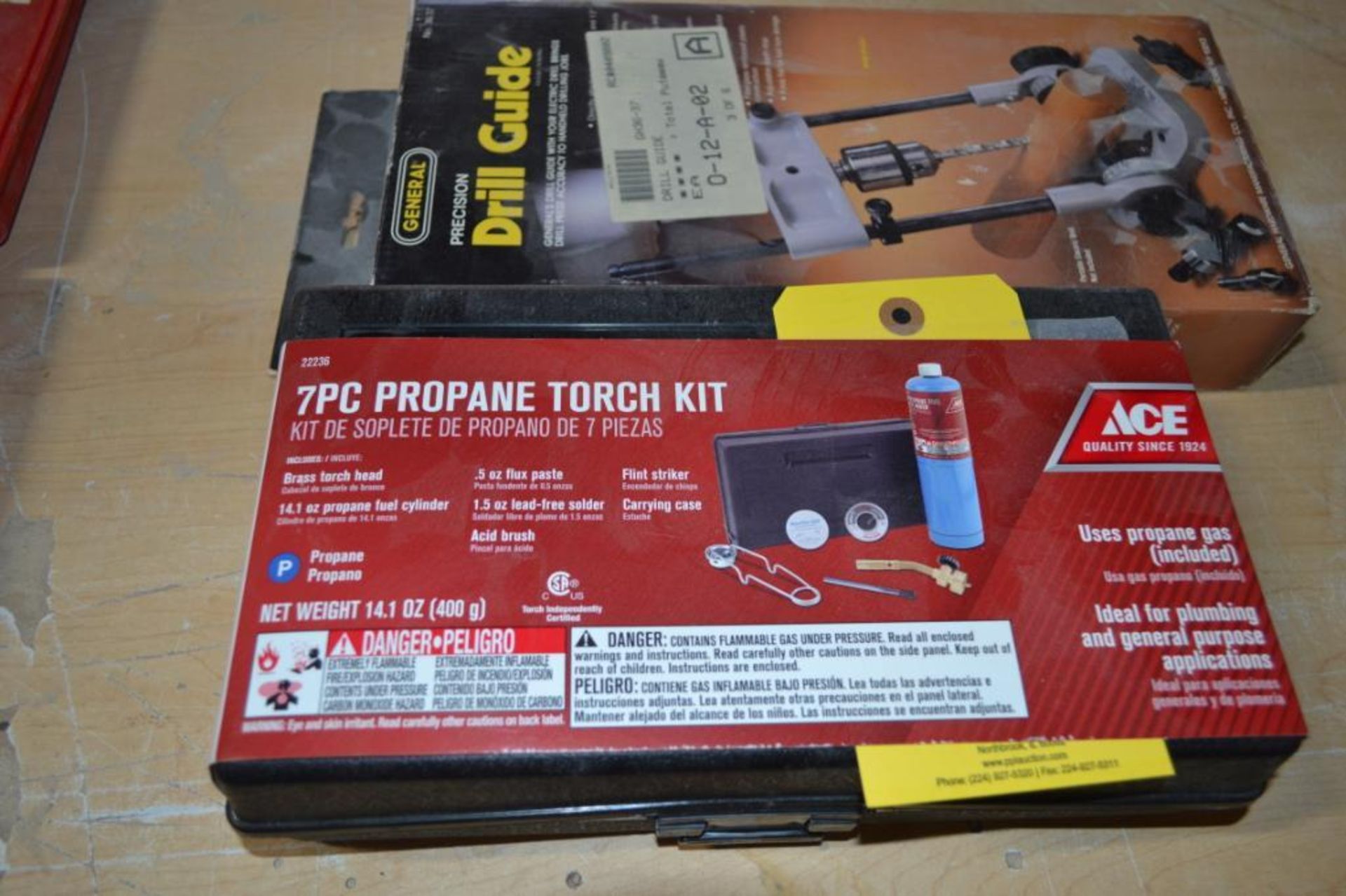 LOT: (1) Portable Torch Kit, (1) Drill Guide