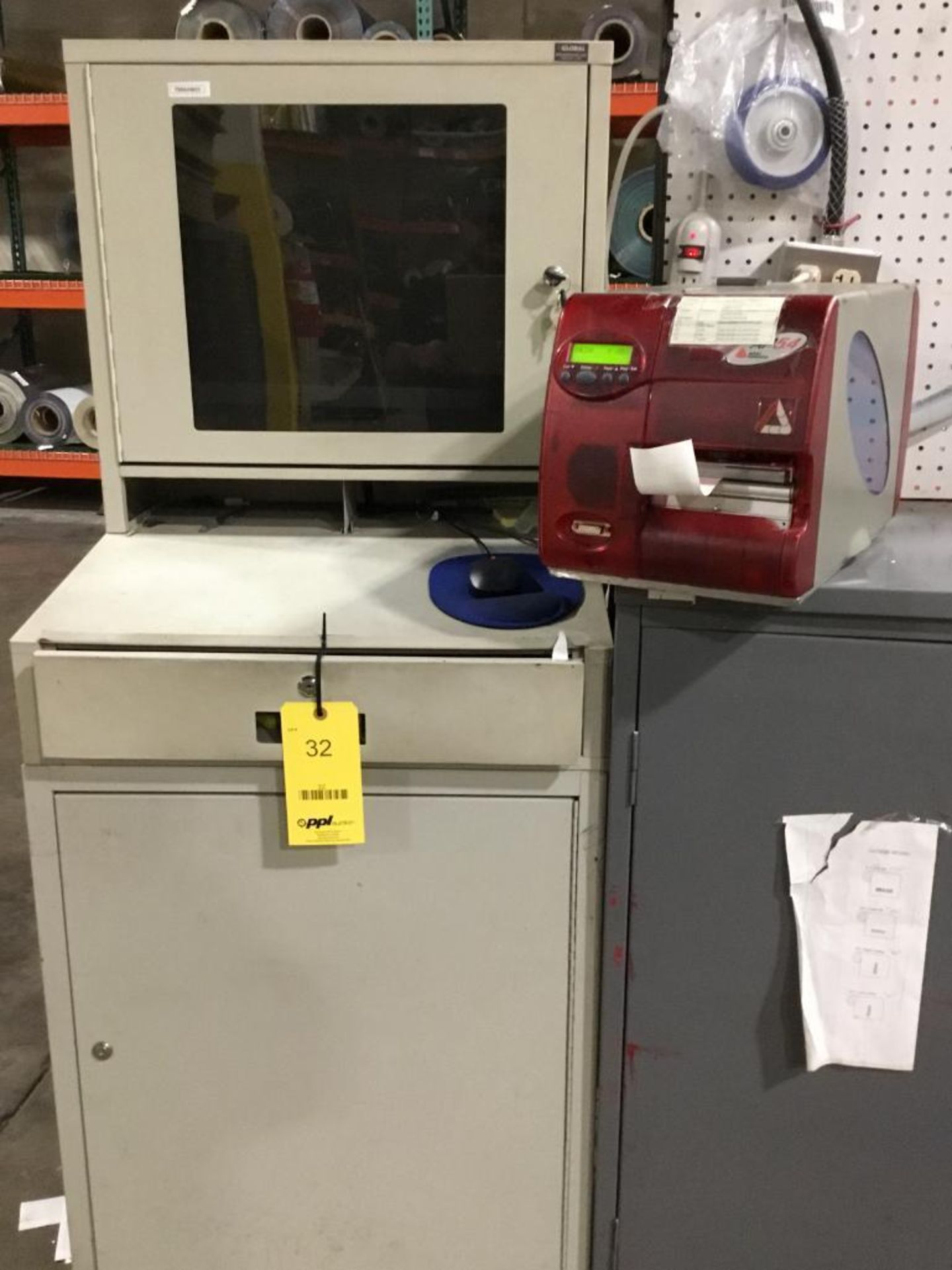 LOT: (4) Avery Dennison AP5.4 Bar Code Label Printers w/ PC, Stand and (4) Additional Spare Printers