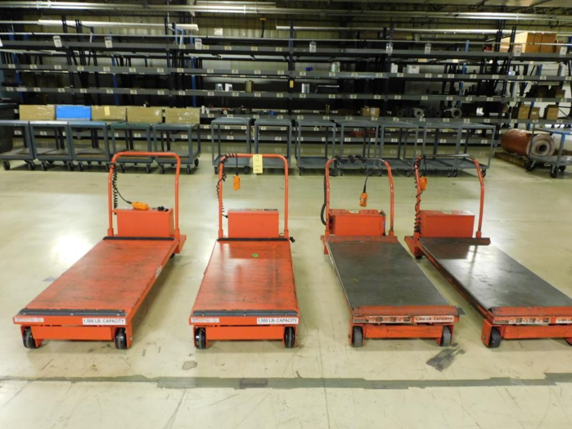 LOT: (4) Presto Power Lift Table 1500 lb. Capacity, 24 in. x 48 in. w/36 in. Lift (LOCATED IN KS)