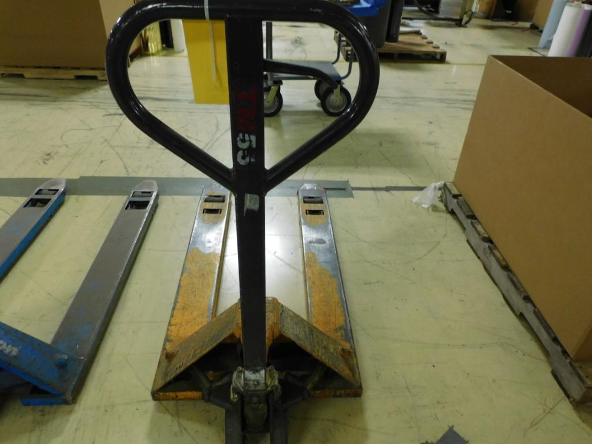 Uline Pallet Jack 48 in. Forks, 5500 lb. Capacity, Needs a Small Weld on One Leg Lever (LOCATED IN K - Image 2 of 2