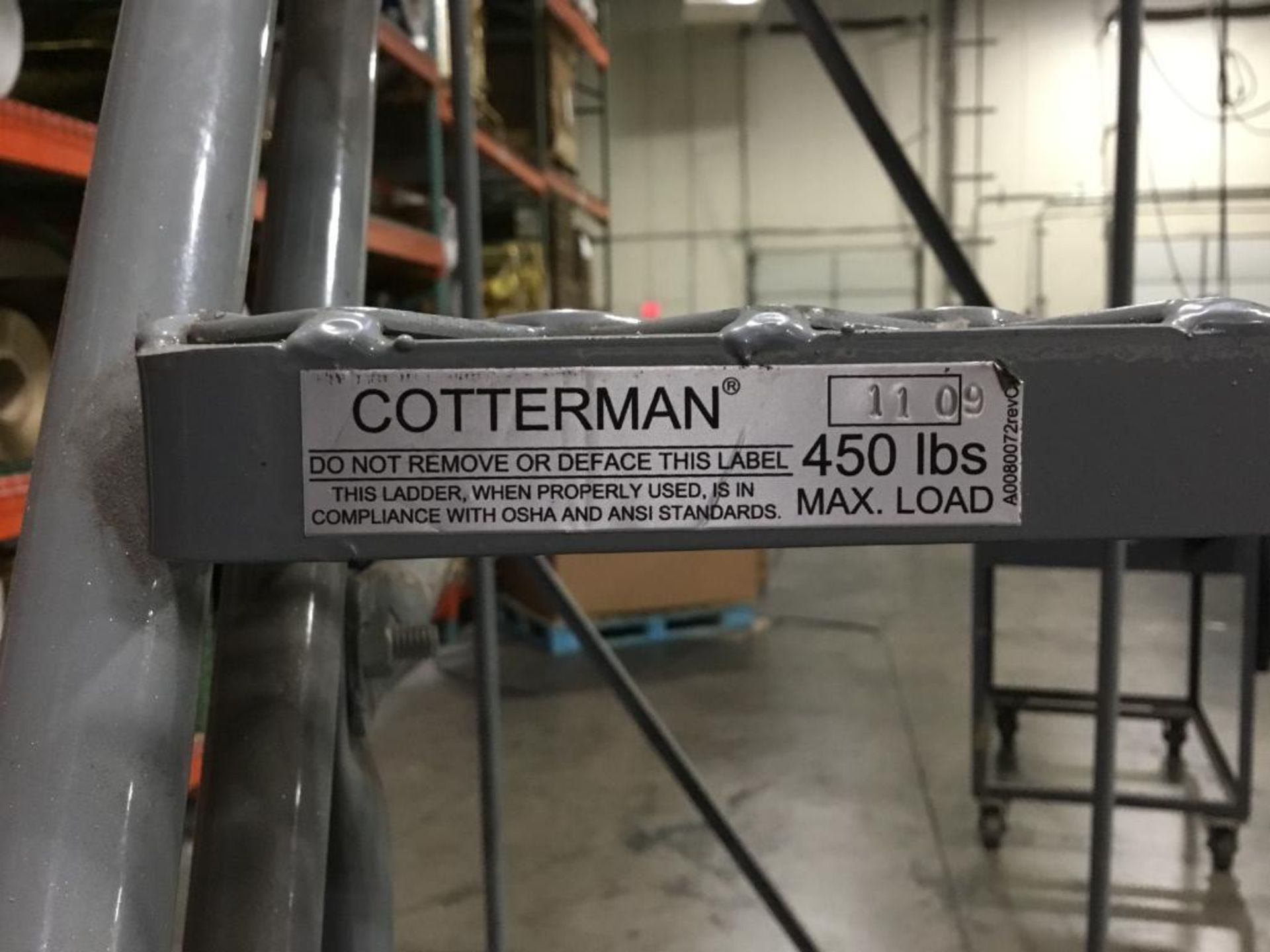 Cotlerman Warehouse Ladder 450 lbs. Cap. S/N 1109 9 ft.. Tall (LOCATED IN PA) - Image 3 of 3