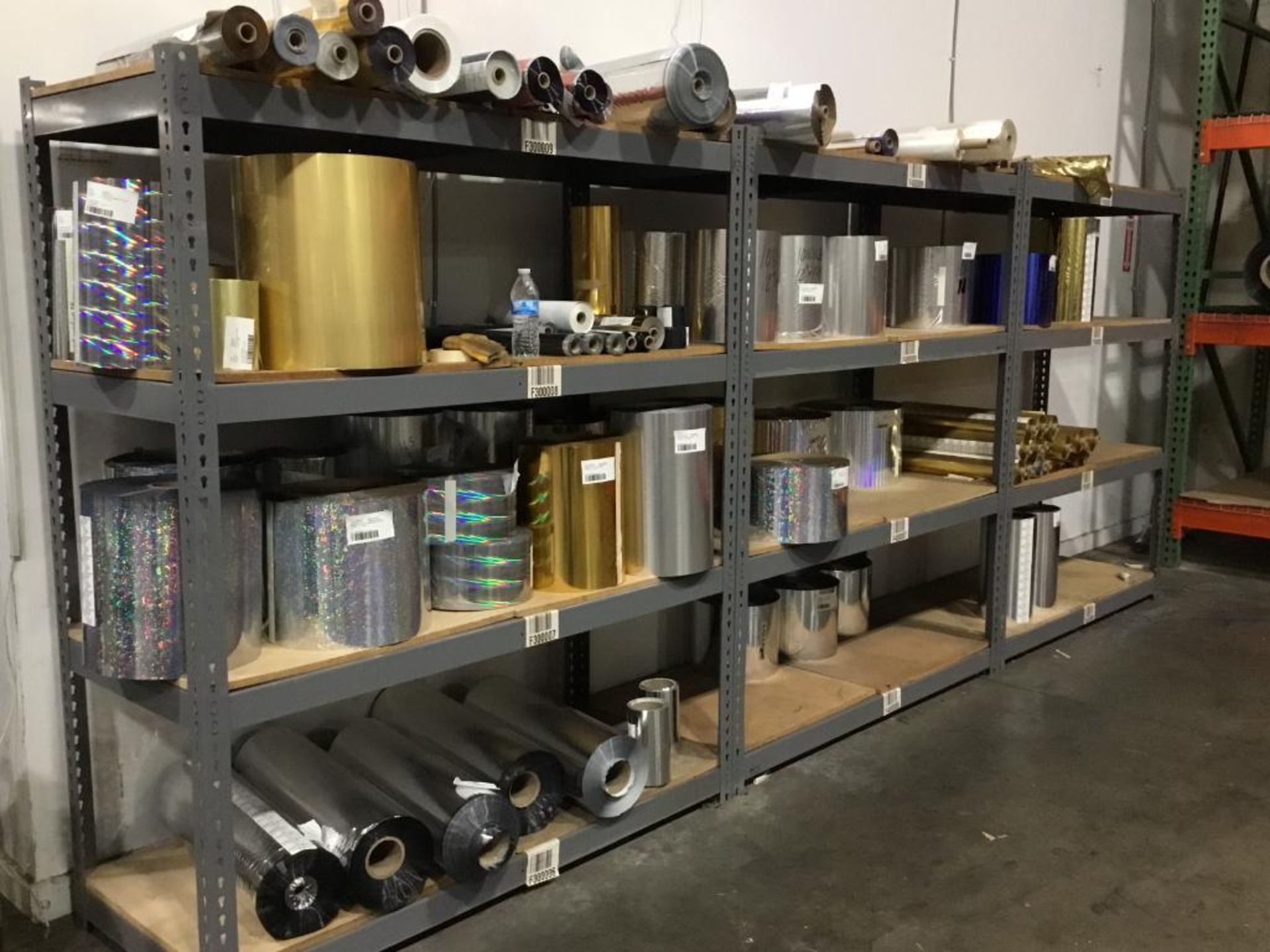 LOT: Entire Contents of Foil Roll Inventory in Building. On Shelving, Pallet Racking, Gaylords, etc. - Image 2 of 16