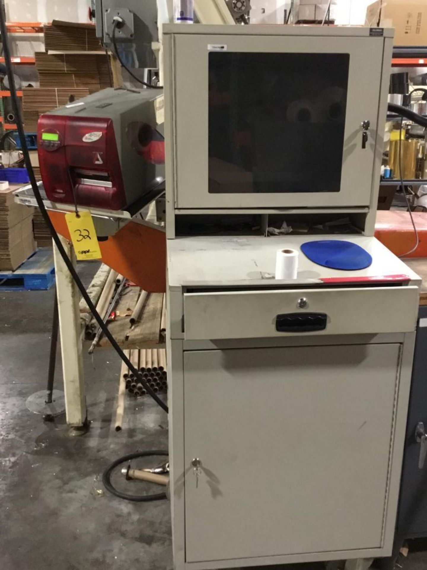 LOT: (4) Avery Dennison AP5.4 Bar Code Label Printers w/ PC, Stand and (4) Additional Spare Printers - Image 2 of 5