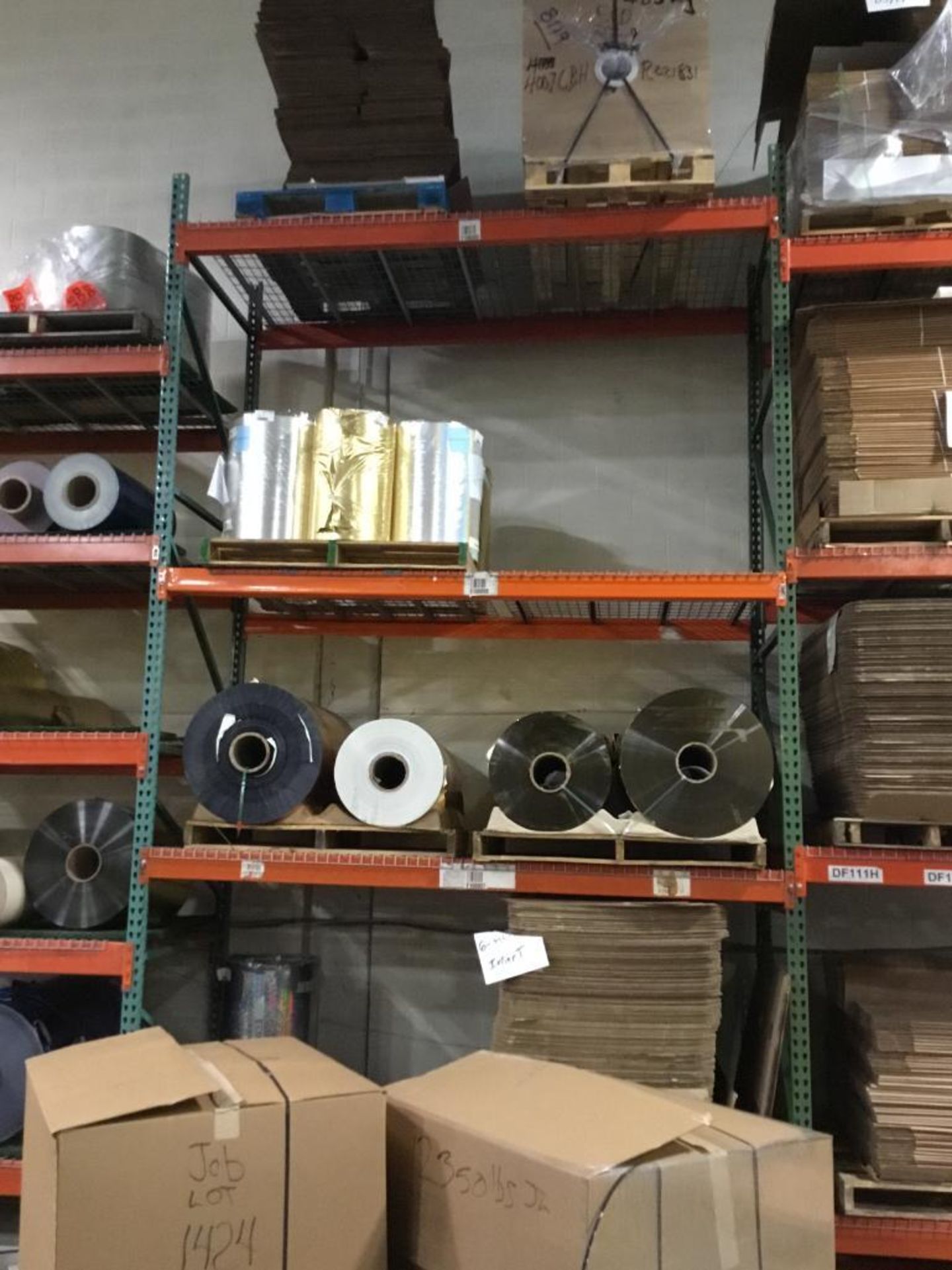 LOT: Entire Contents of Foil Roll Inventory in Building. On Shelving, Pallet Racking, Gaylords, etc. - Image 5 of 16