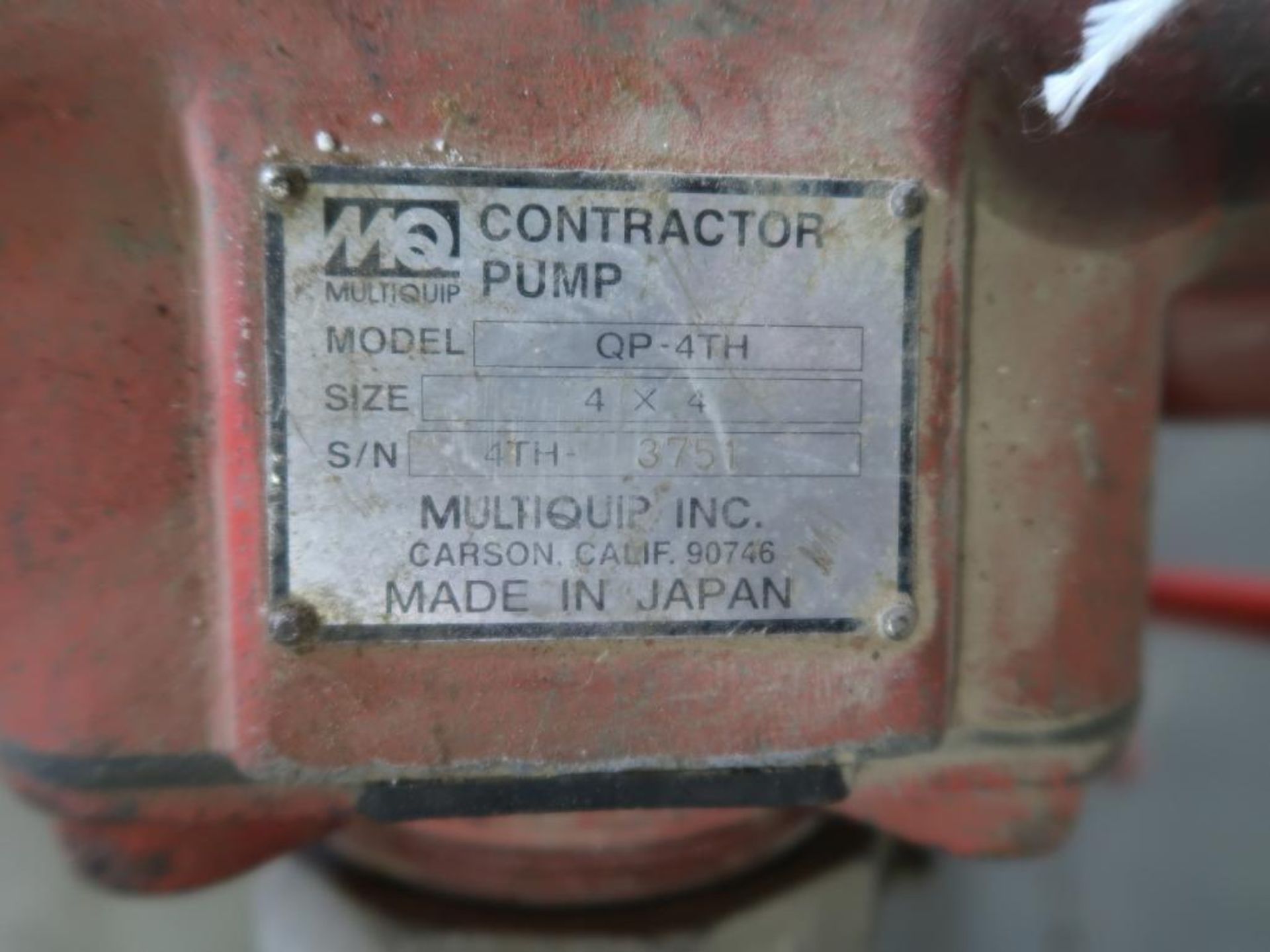 MQ 4 in. Contractor Pump Model OP-4TH, S/N 3751 - Image 2 of 3