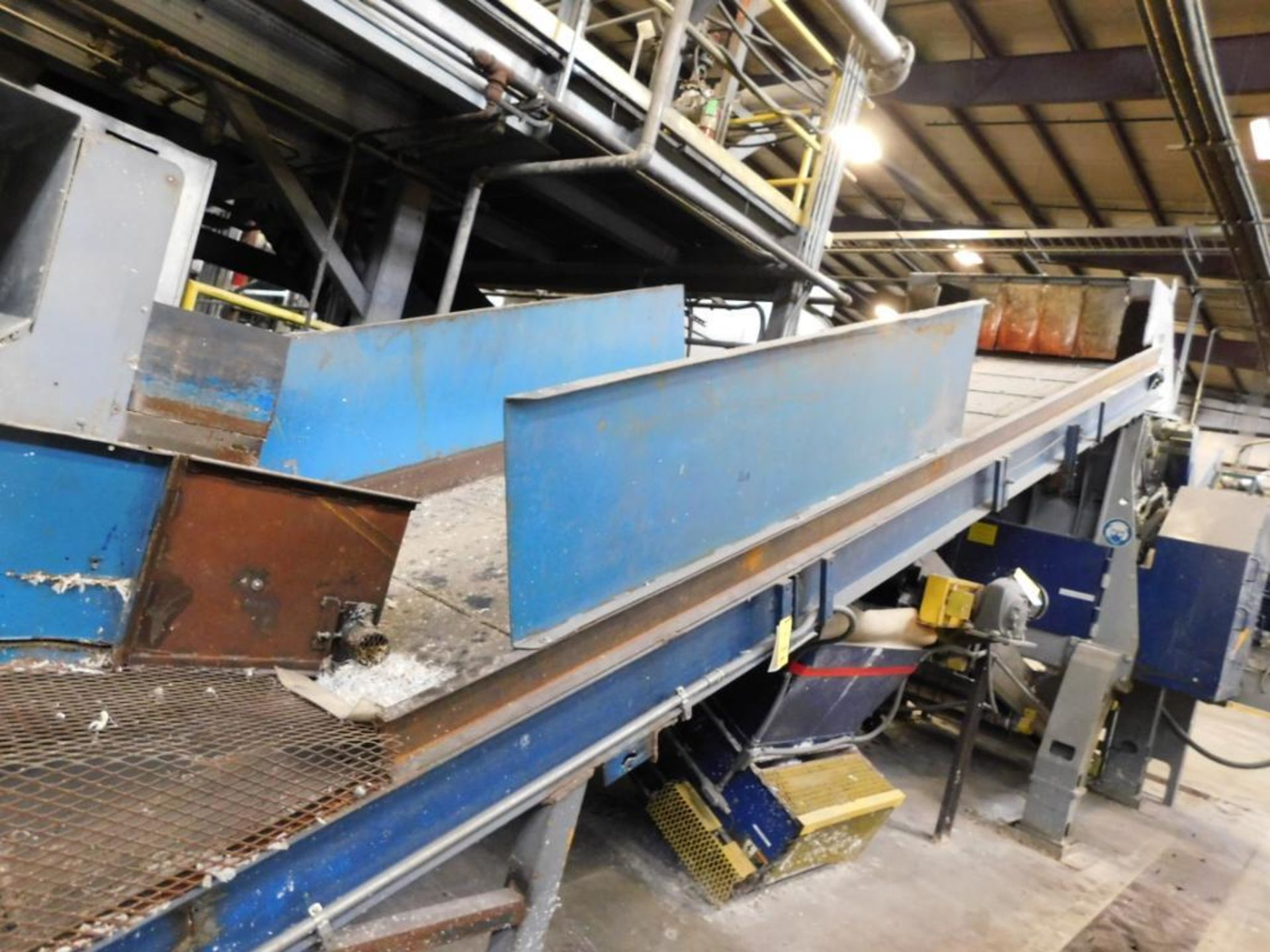 Rubber Belt Incline Feed Conveyor, Carbon Steel, 60 in. Wide x 22 ft. Long Belt, Driven by Motor