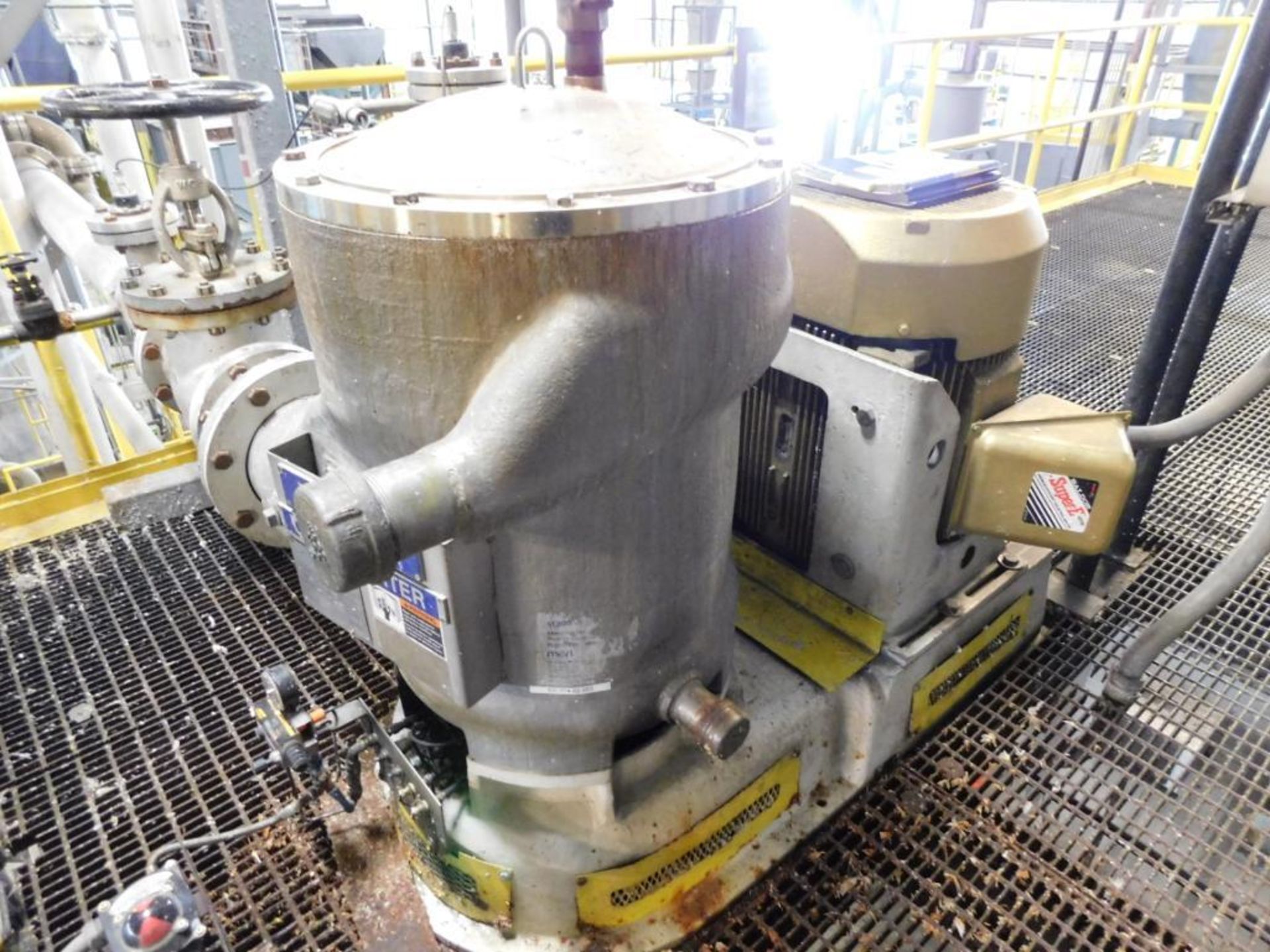 Voith Centri Sorter Model ST200BR, S/N STB-1497 (2009), Bump Type Rotor, Driven by 100 HP, 230/460
