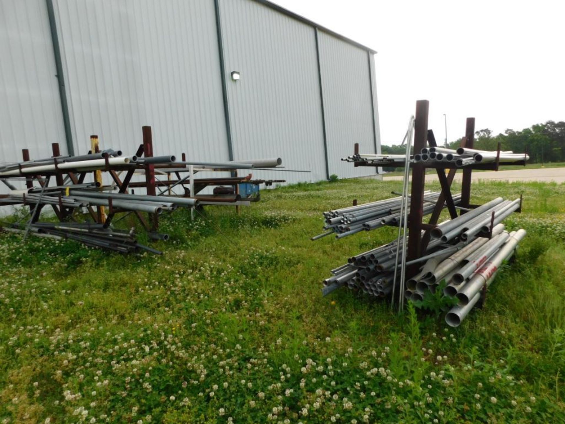 LOT: (3) Racks with Assorted Pipe