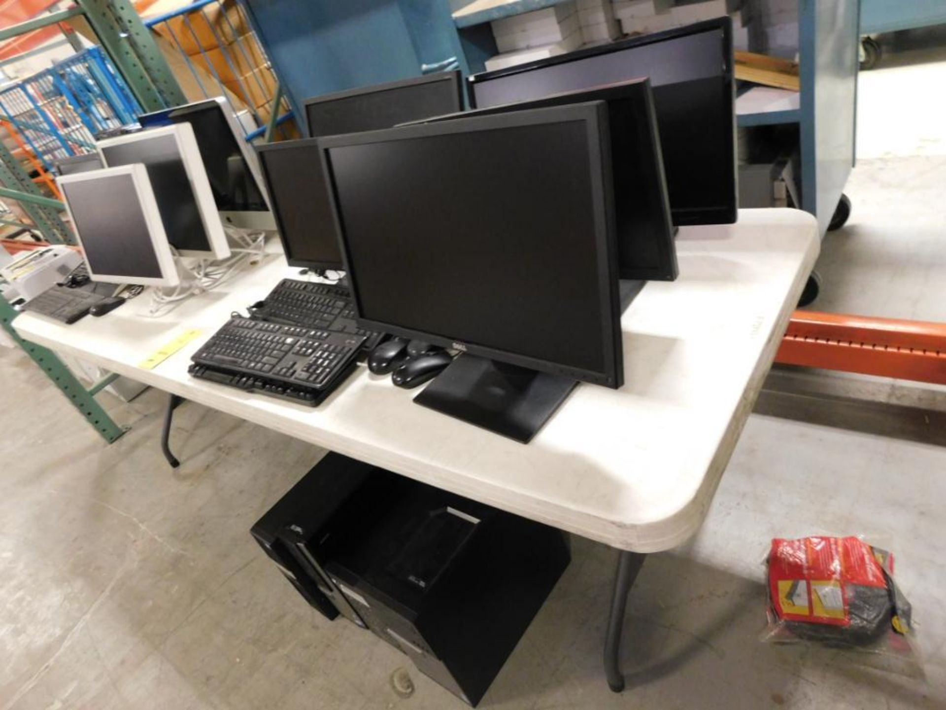 LOT: (10) Monitors, (6) Key Boards, (4) Towers - Image 2 of 2