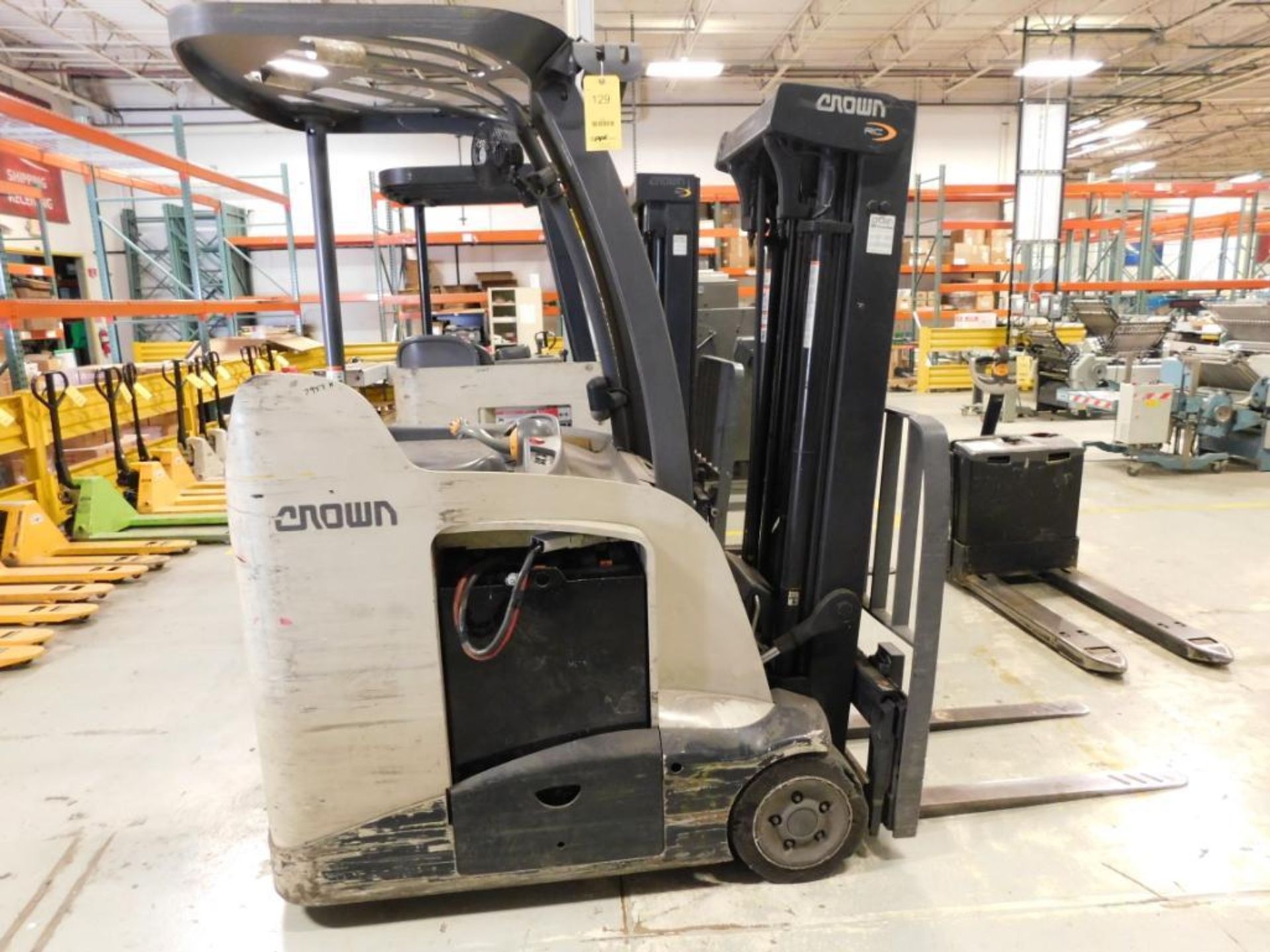 CROWN 4000 lb. Stand-Up Electric Forklift w/Side Shift and Charger, Model RC5545-40, S/N 1A348787, 3