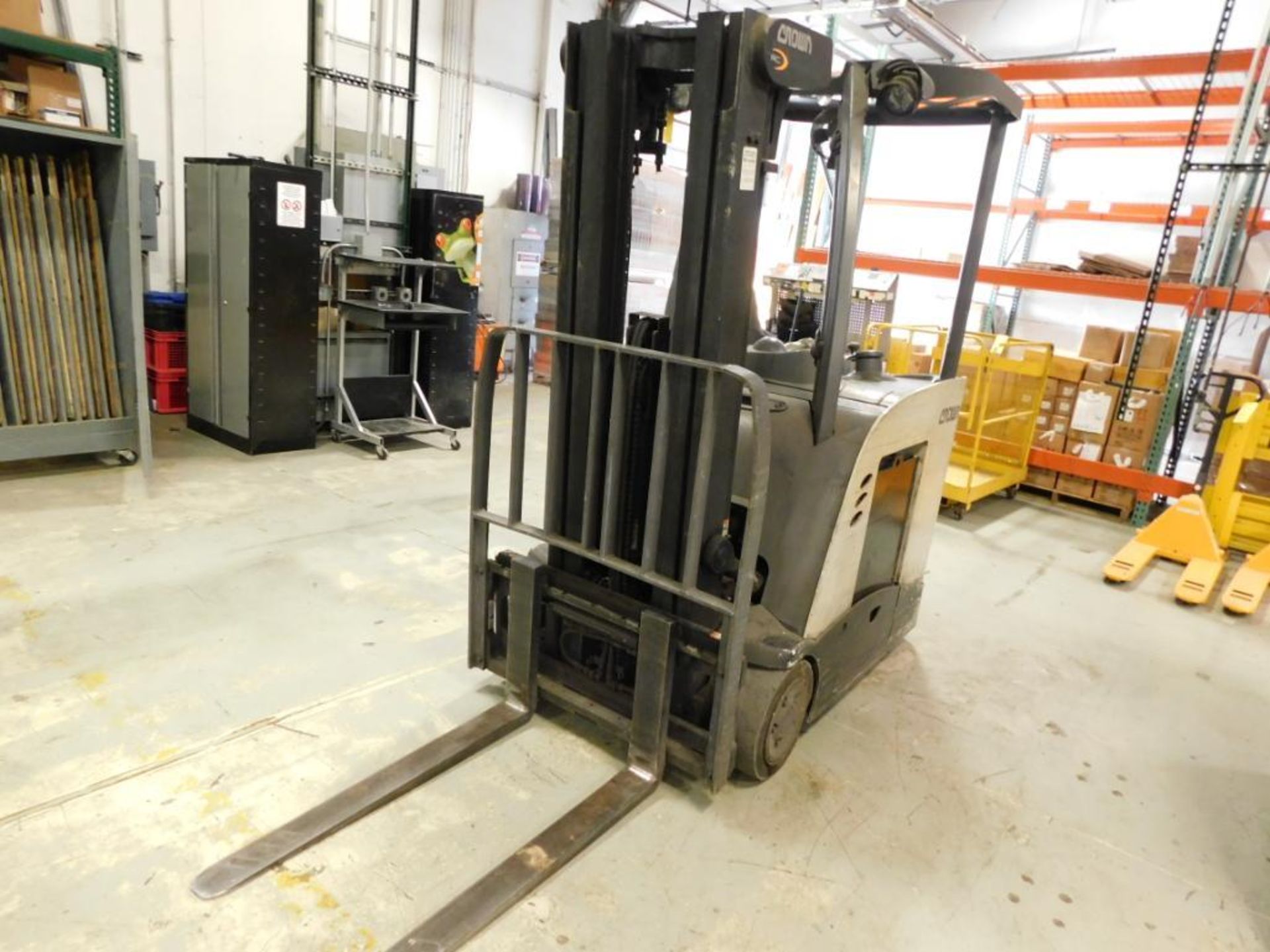 CROWN 4000 lb. Stand-Up Electric Forklift w/Side Shift and Charger, Model RC5545-40, S/N 1A348787, 3 - Image 2 of 5