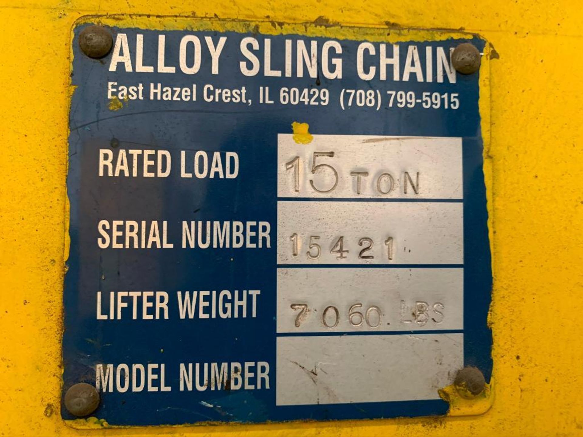 Alloy 15 Ton Sling Chain Overhead Crane Attachment - Image 3 of 3