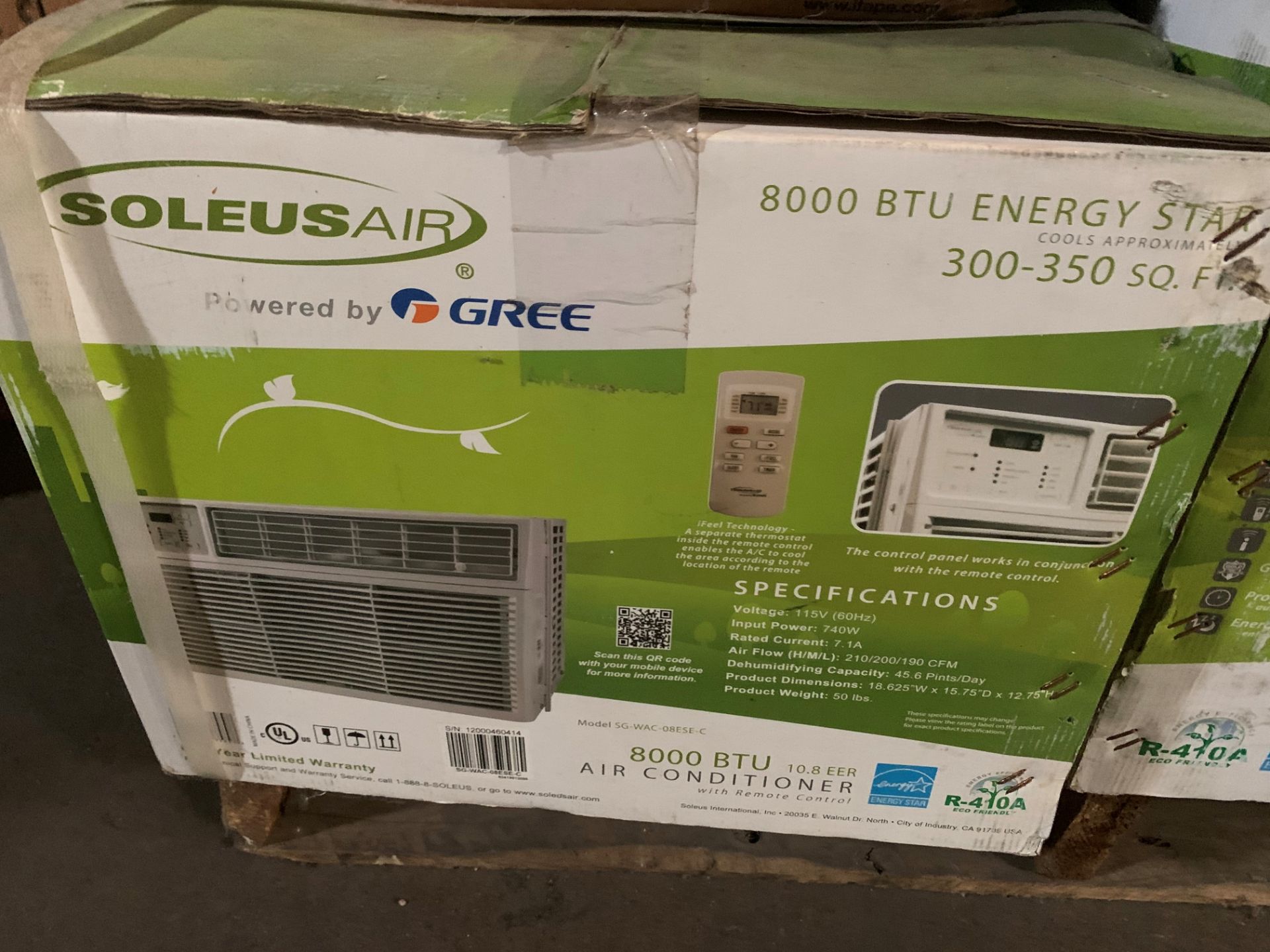 LOT: Regis 60 in. Ceiling Fan, (2) Air Conditioners (new in box) - 8000 BTU & 12,000 BTU - Image 2 of 4