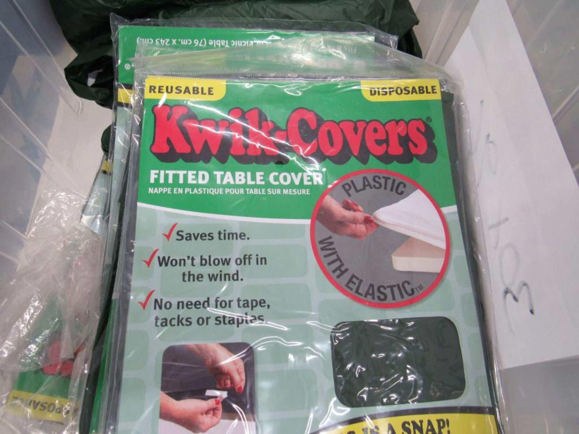 LOT: (23) KWIK Cover 8 ft. Table Covers, Green