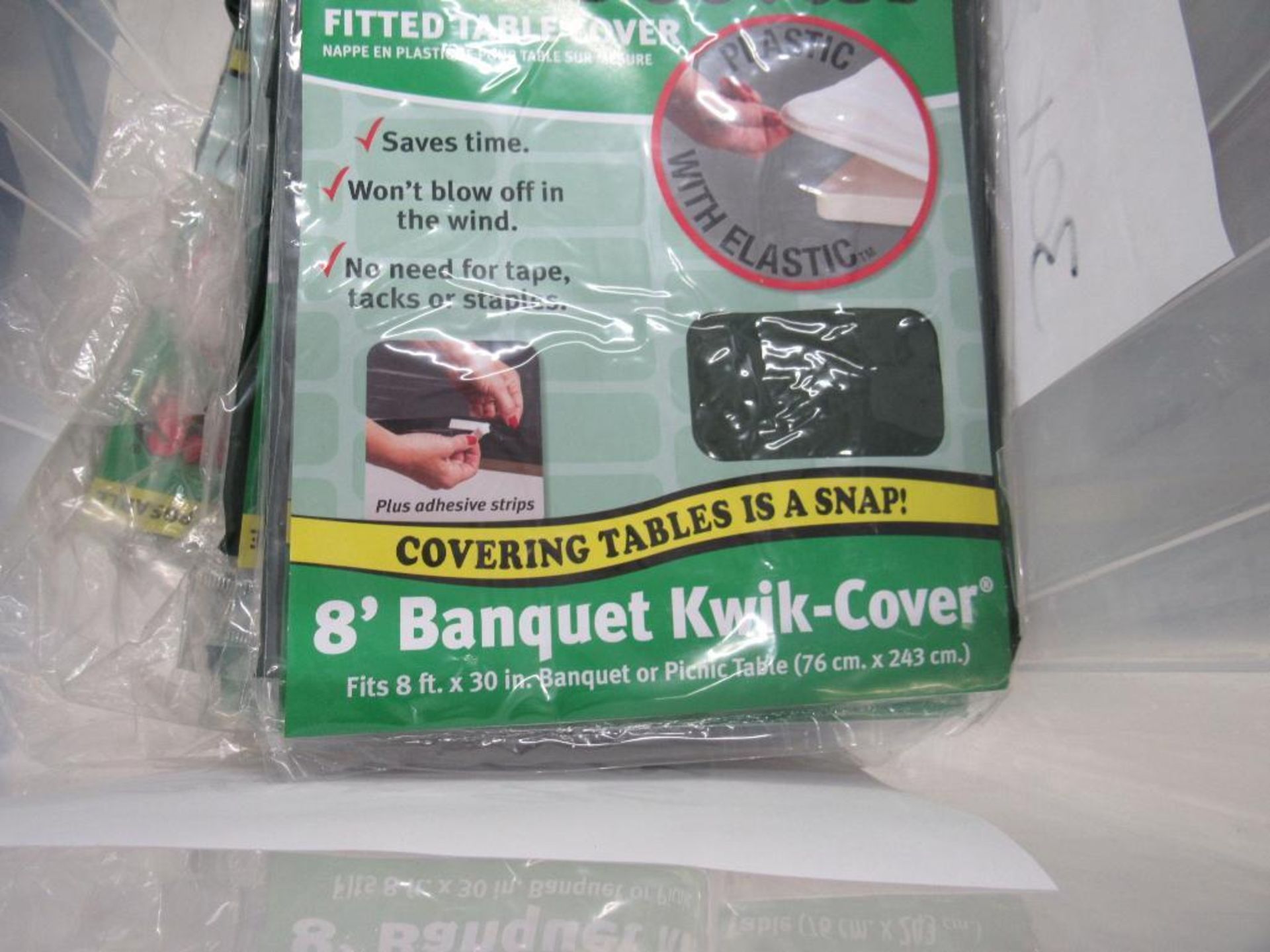LOT: (23) KWIK Cover 8 ft. Table Covers, Green - Image 2 of 3
