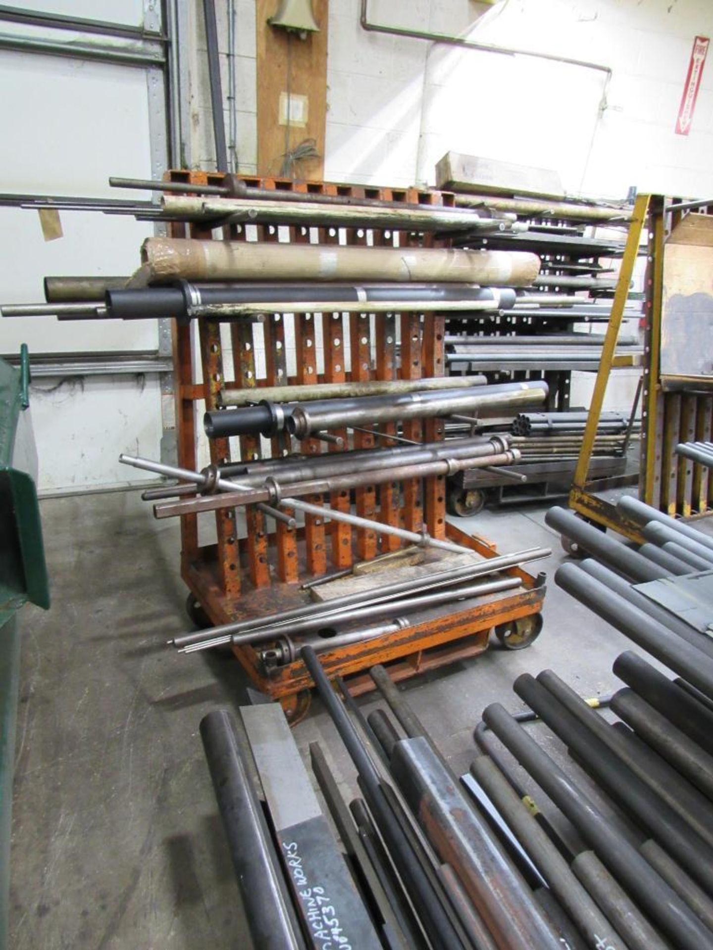 LOT: Cantelever Rack with Contents, Misc. ,Bar Stock, (4) Carts with Contents Misc. Round Stock - Image 4 of 5