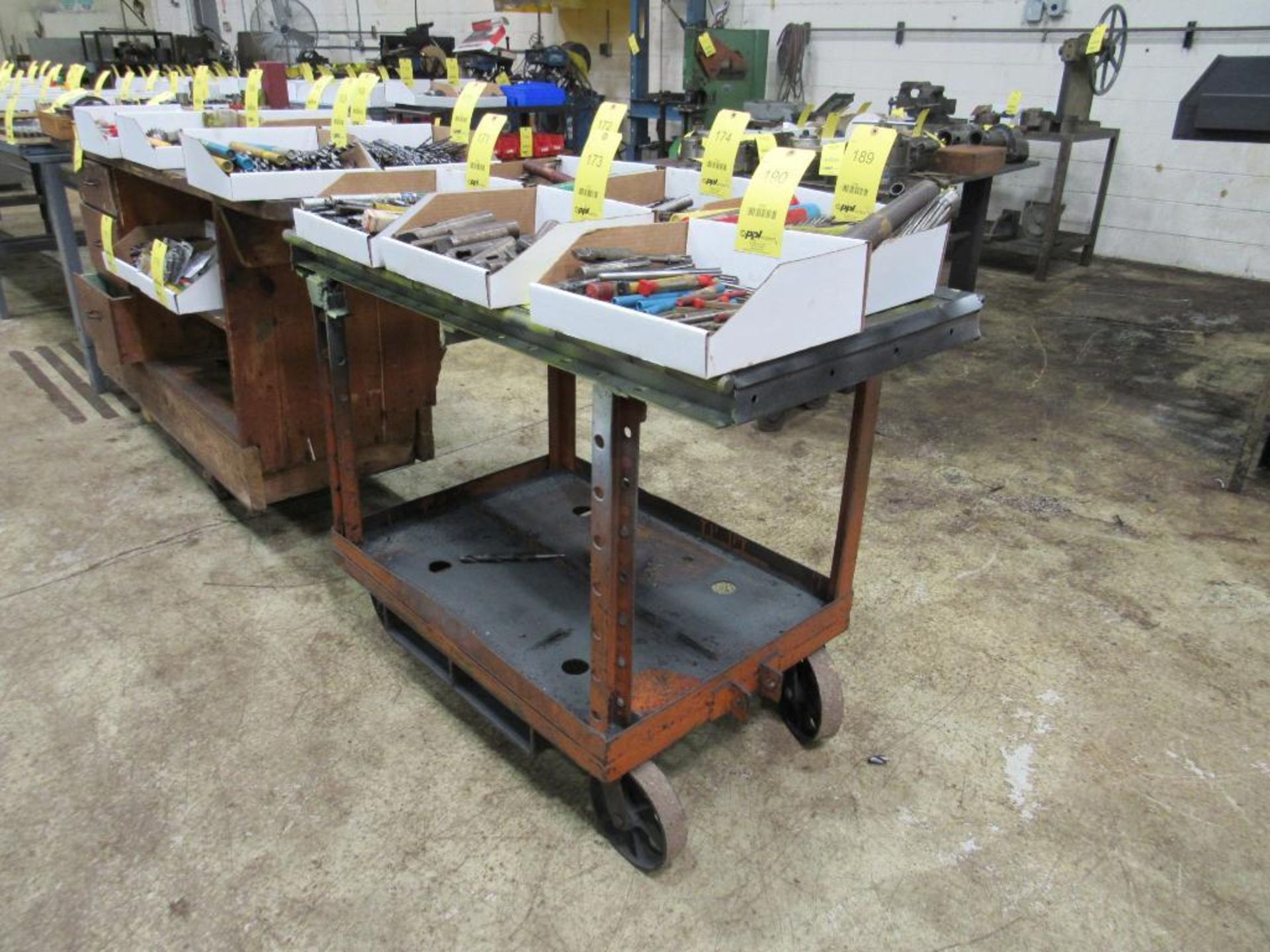 LOT (5) Misc. Steel Carts, Vintage Wood Desk - Image 5 of 5