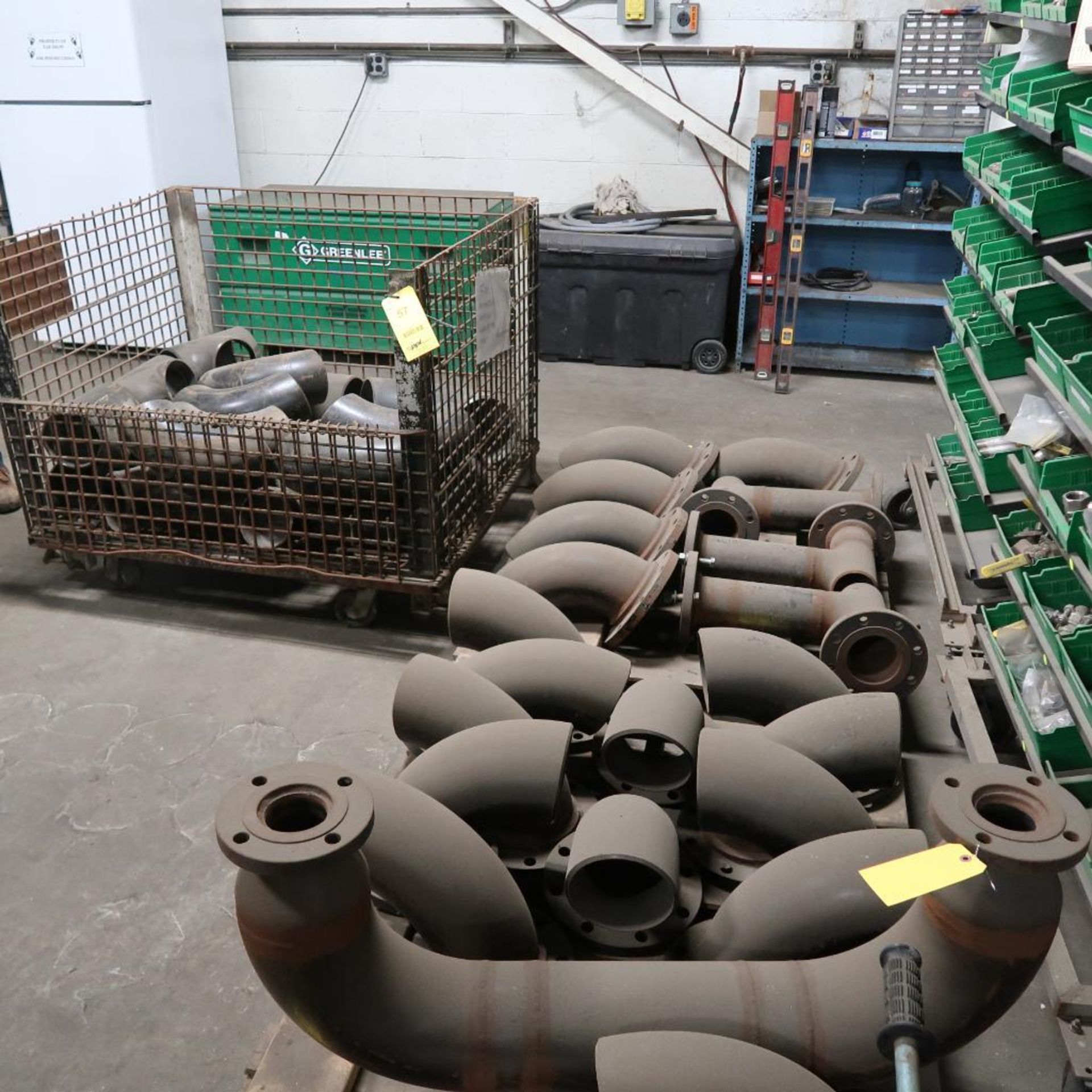 LOT: Assorted 6 in. and 8 in. Steel Fittings on (2) Pallets, (1) Cart