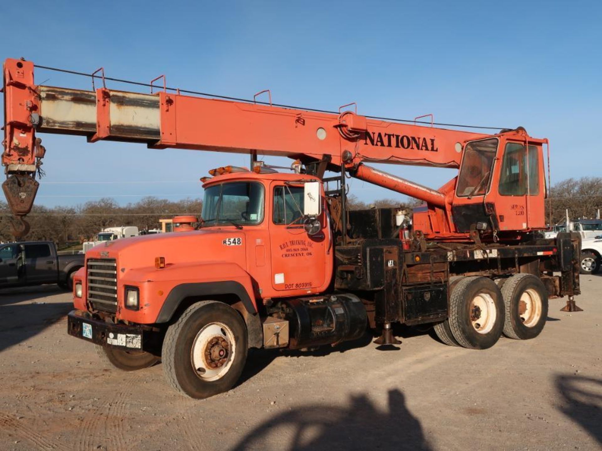 1993 Mack RD690S, Flat Bed Crane Truck, complete w/National 1200 Series Boom Crane, 12.0L L6 Diesel, - Image 3 of 9