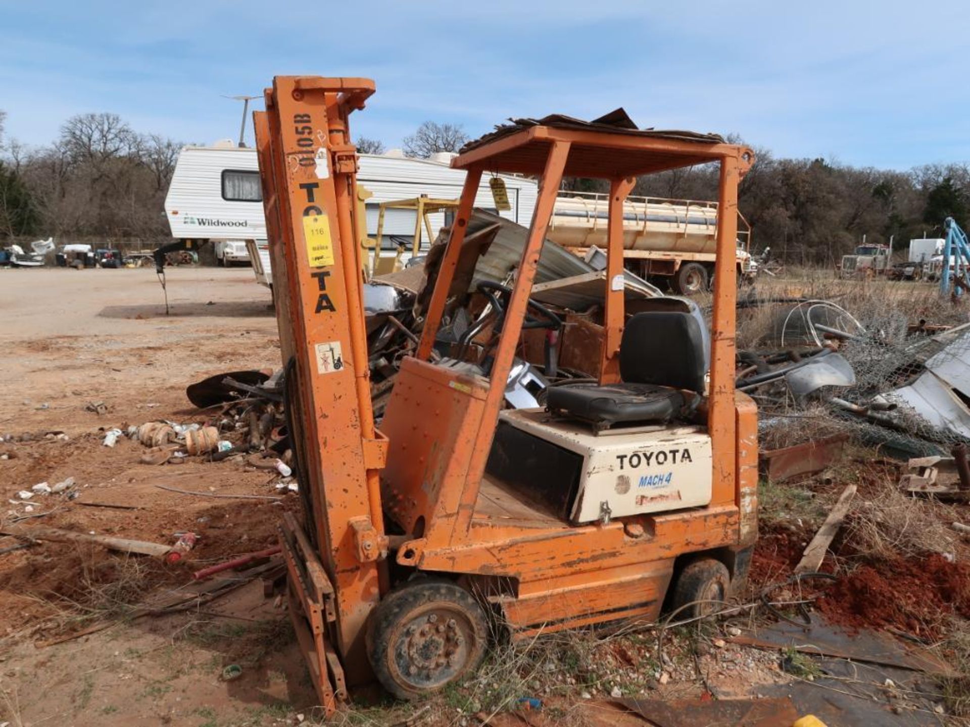 3000 Lb. (est.) Toyota Triple Mast Forklift, MDL 42-3FGC15, Solid Tires, Sideshift, S/N 13778 9 (AS