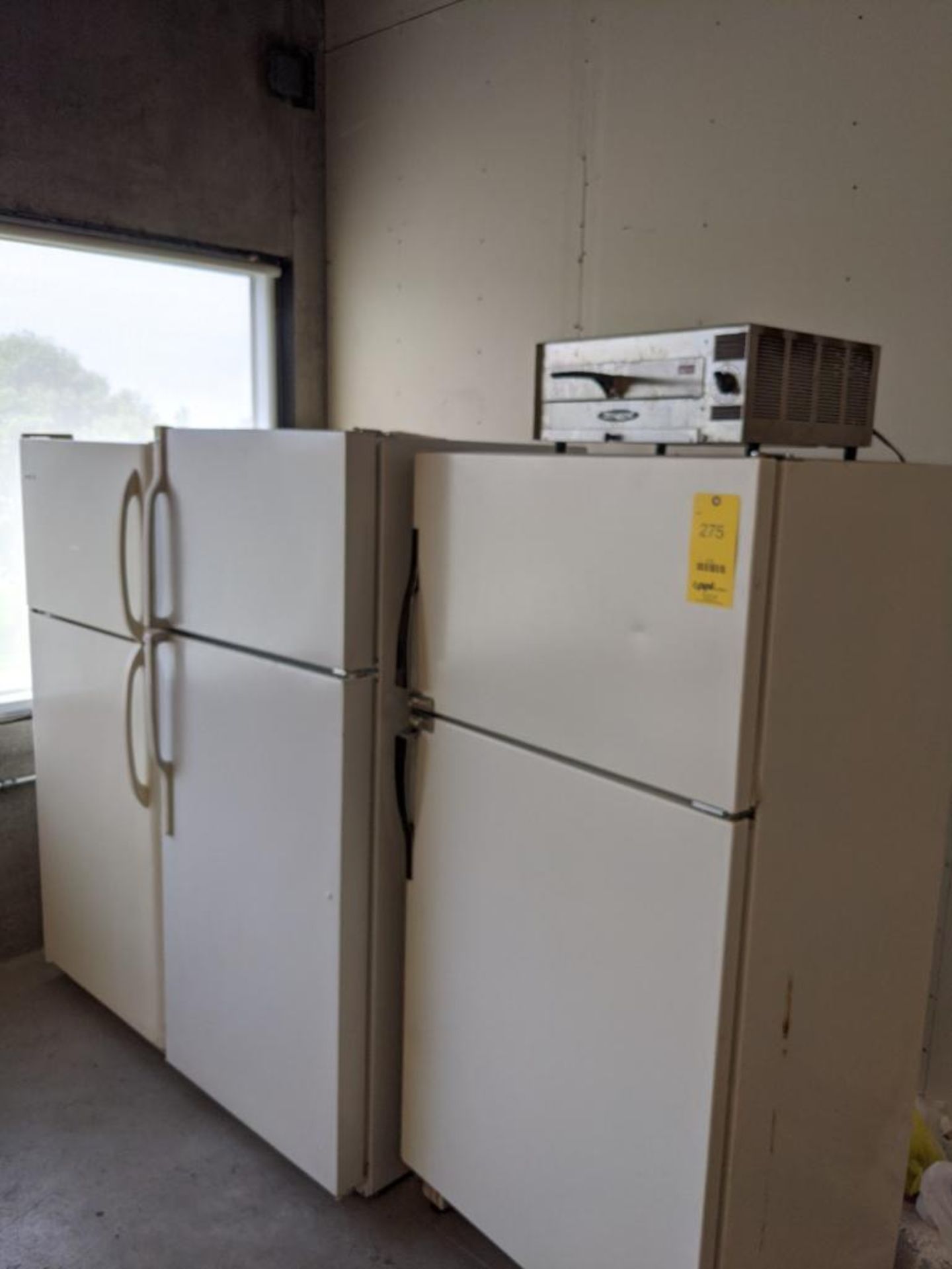 LOT: (3) Refrigerators, (4) Microwave Ovens, Cooler, (3) Foldable Tables - Image 2 of 2