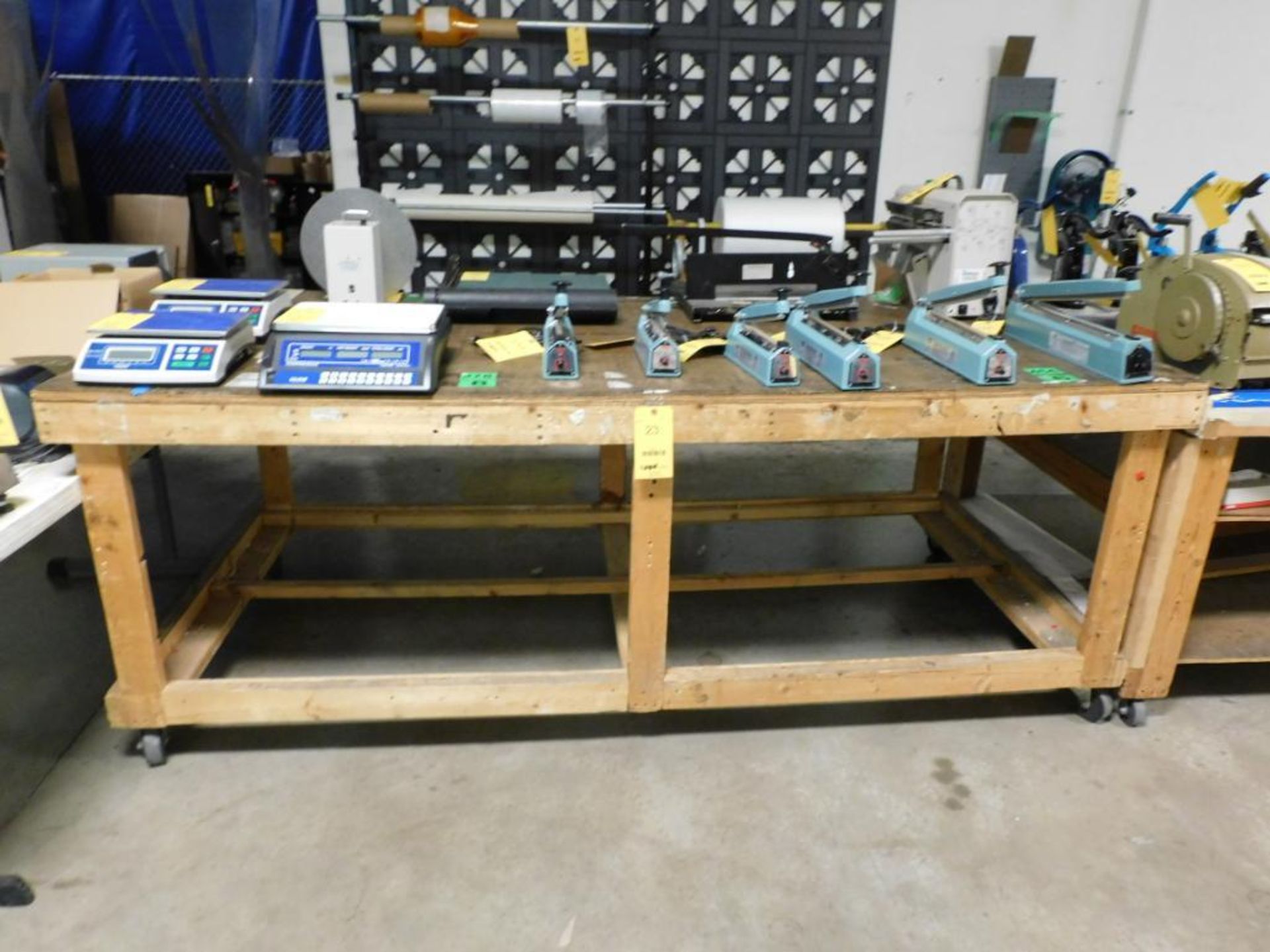 8 ft. x 4 ft. x 3 ft. Rolling Wooden Shop Table