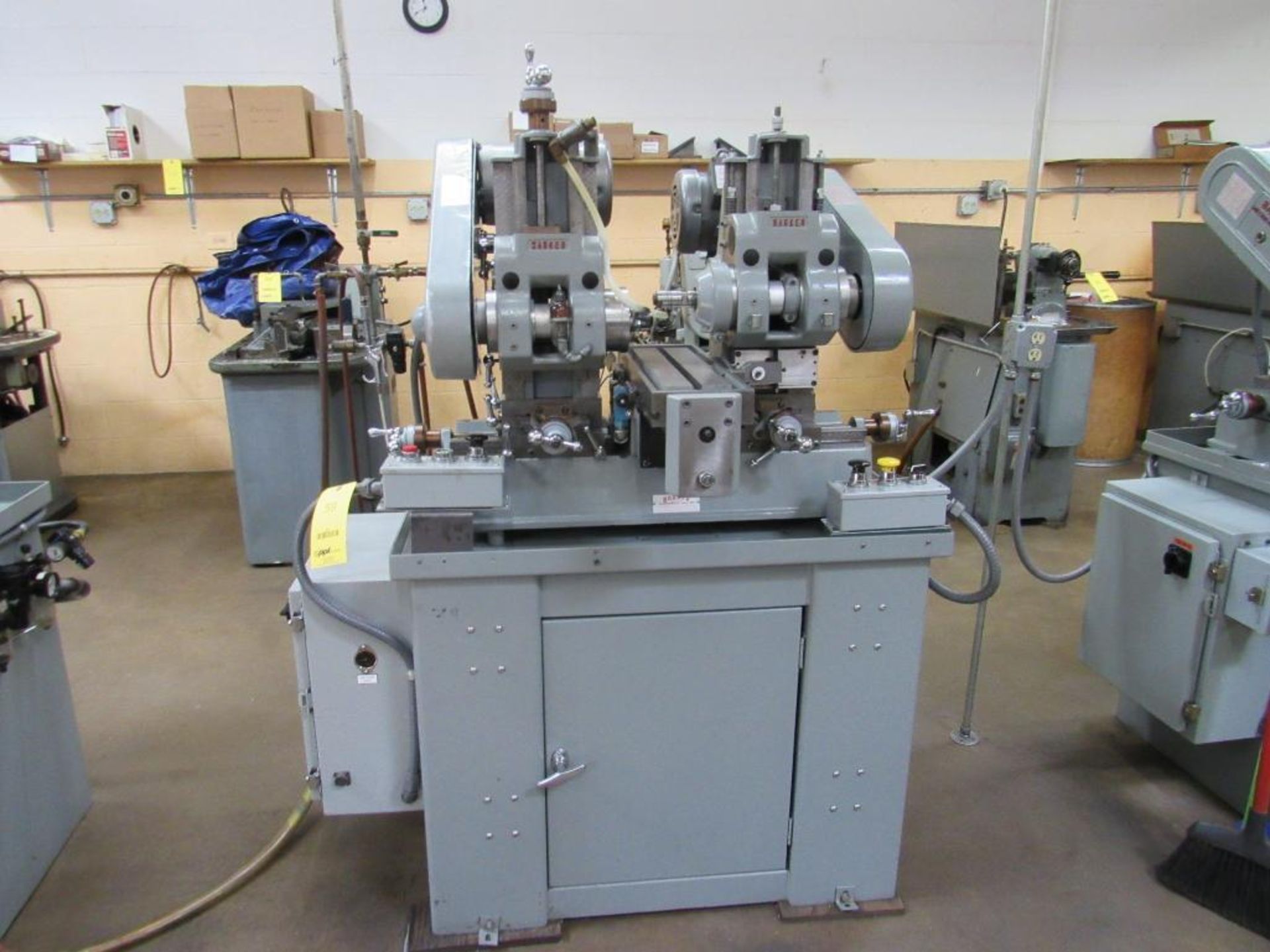 Barker 2-Spindle Horizontal Production Mill Model AMD2, S/N 1662LG, 6 in. x 20 in. Pneumatic Feed Wo