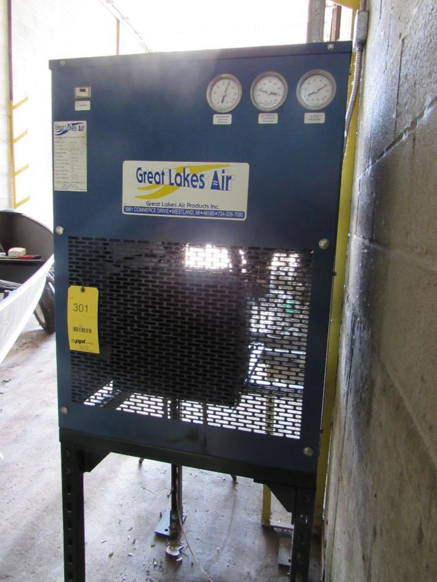 Great Lakes Refrigerated Air Dryer Model GRF-100A, S/N 21881-JT (2000)