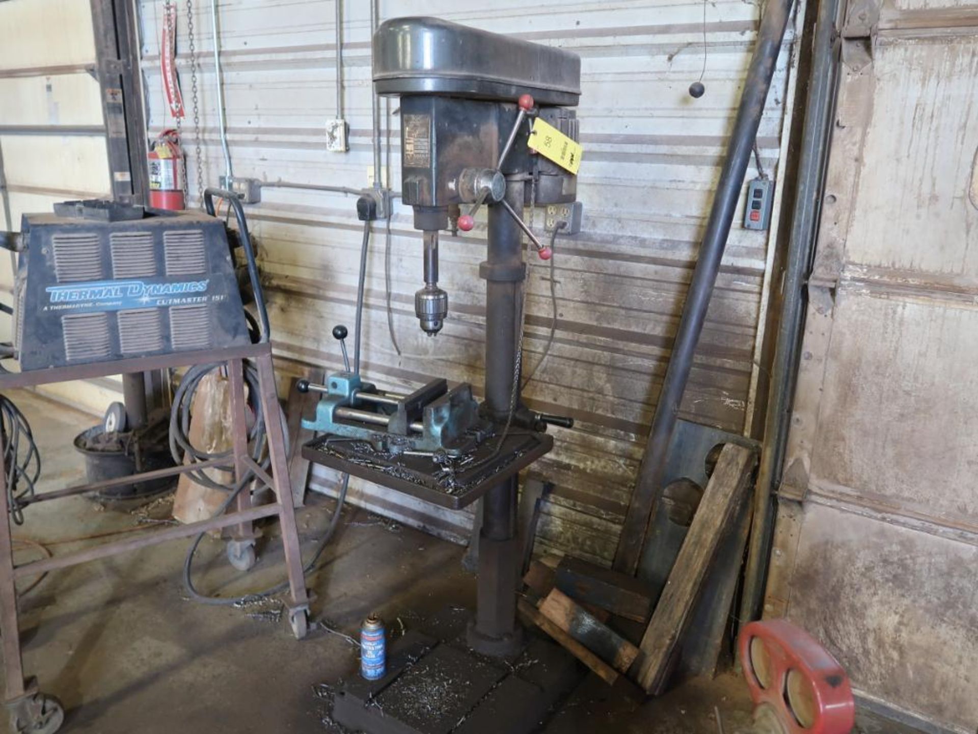 LOT: Jet 8 in. Double End Grinder with Stand & Buffalo 22 in. Floor Drill Press, 18 in. x 18 in. Tab