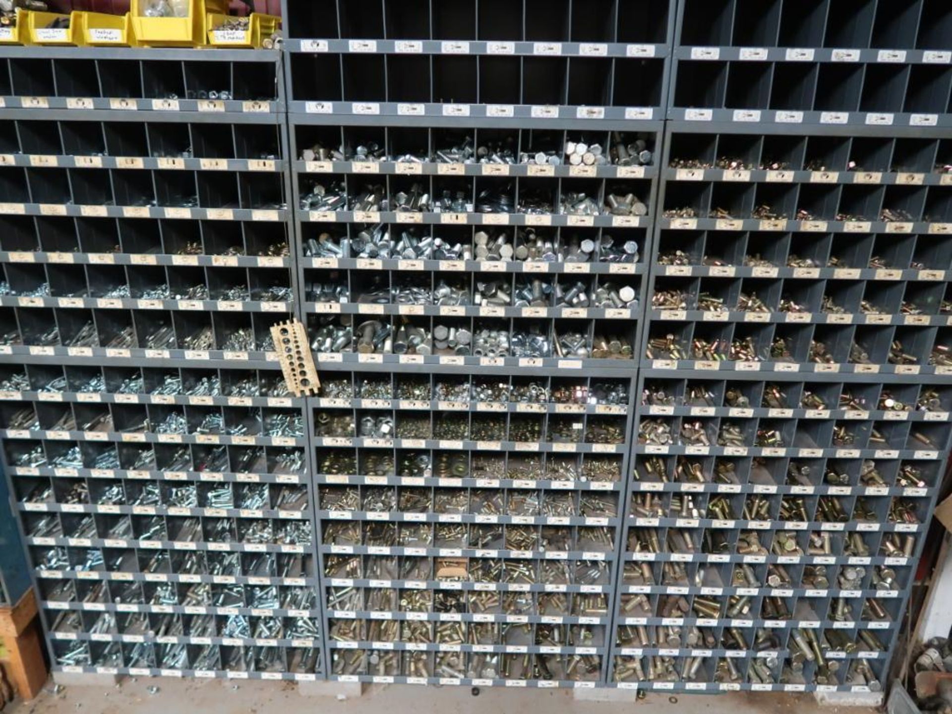 LOT: Large Quantity of Fasteners with Cubby Hole Shelving & Drawers - Image 7 of 7