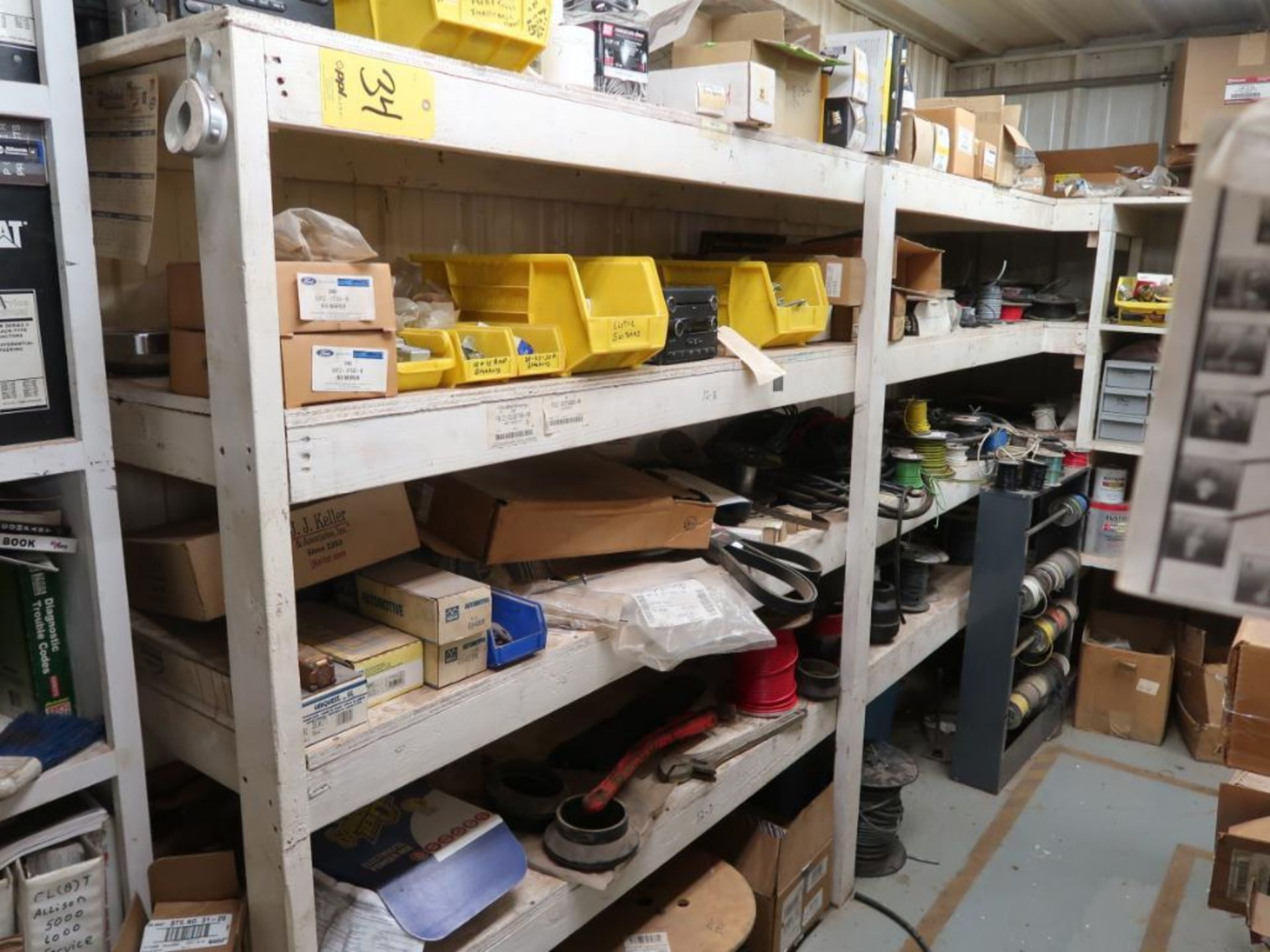 LOT: Contents of Parts Room Office including Truck Parts, Tools, Starters, Alternators, Magnetic Dri - Image 8 of 11