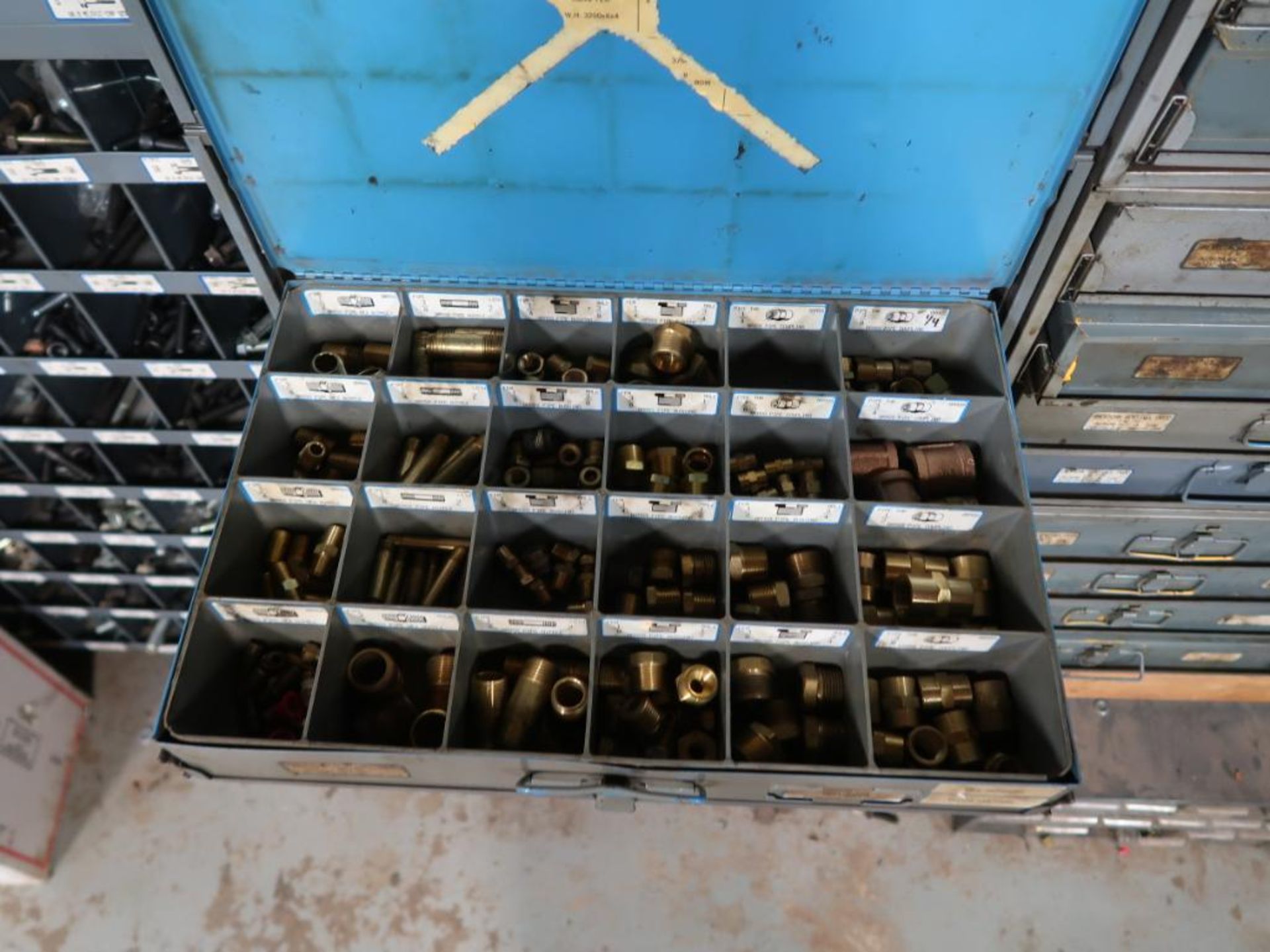 LOT: Large Quantity of Fasteners with Cubby Hole Shelving & Drawers - Image 3 of 7