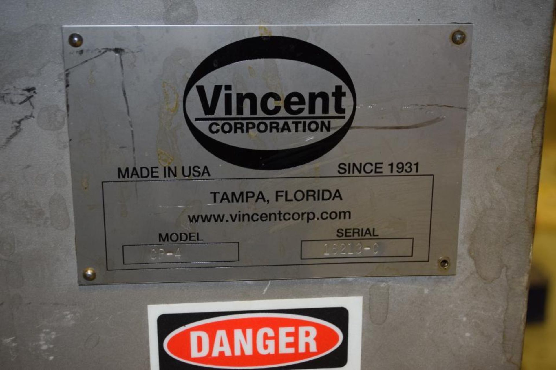 VINCENT CORPORATION CP Horizontal Screw Press Model CP-4, Stainless Steel Construction, Apprximate C - Image 10 of 10