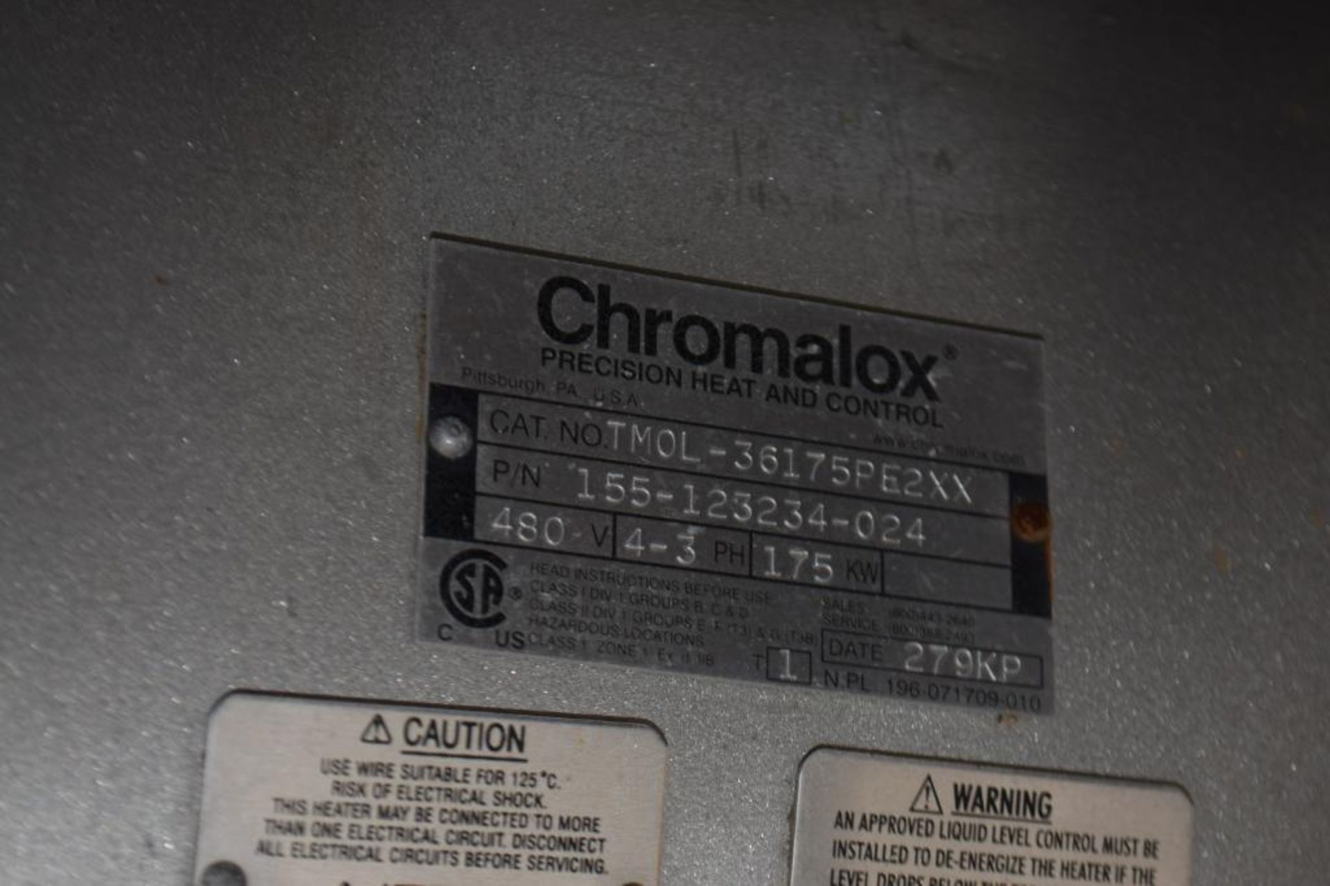 CHROMALOX Heating System Model PFCW-600B-350XX, Design Capacity 200 Gallons Per Minute, 350KW - Image 6 of 8